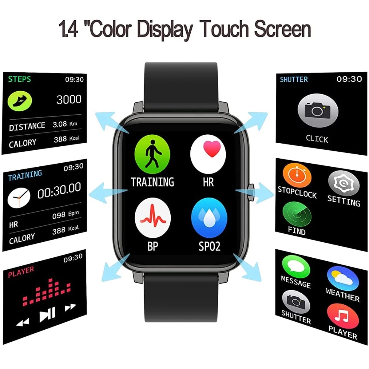 P22 Fitness Smartwatch Tracker With Heart Rate Monitor 4