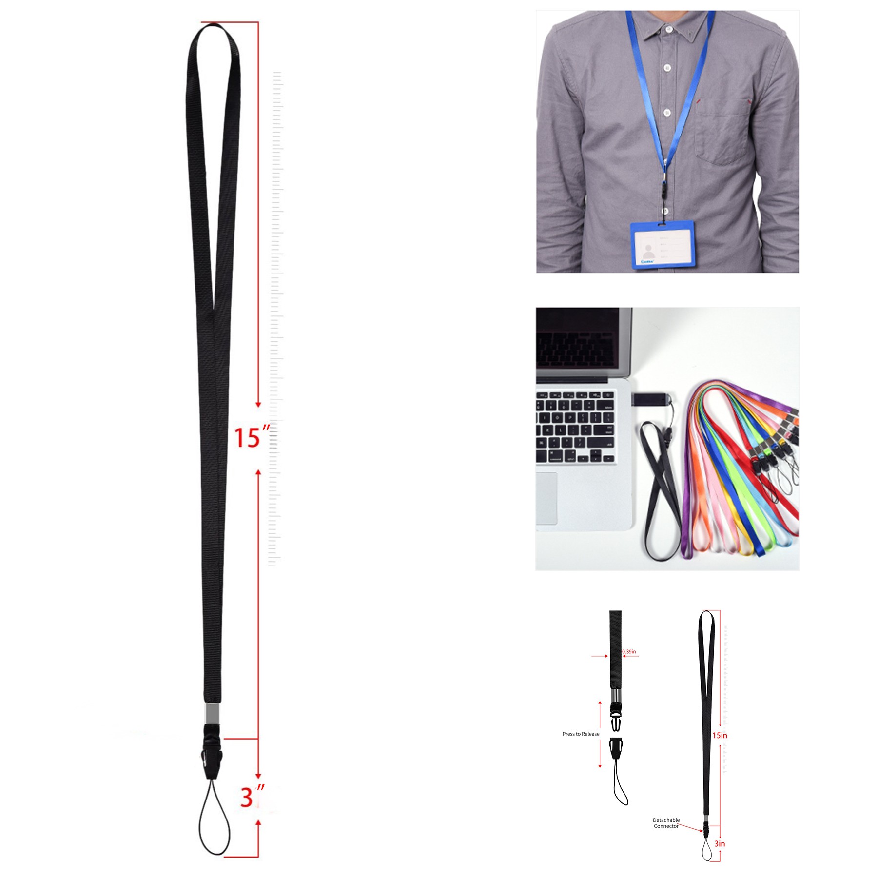 18-Inch Colorful Neck Lanyards 3
