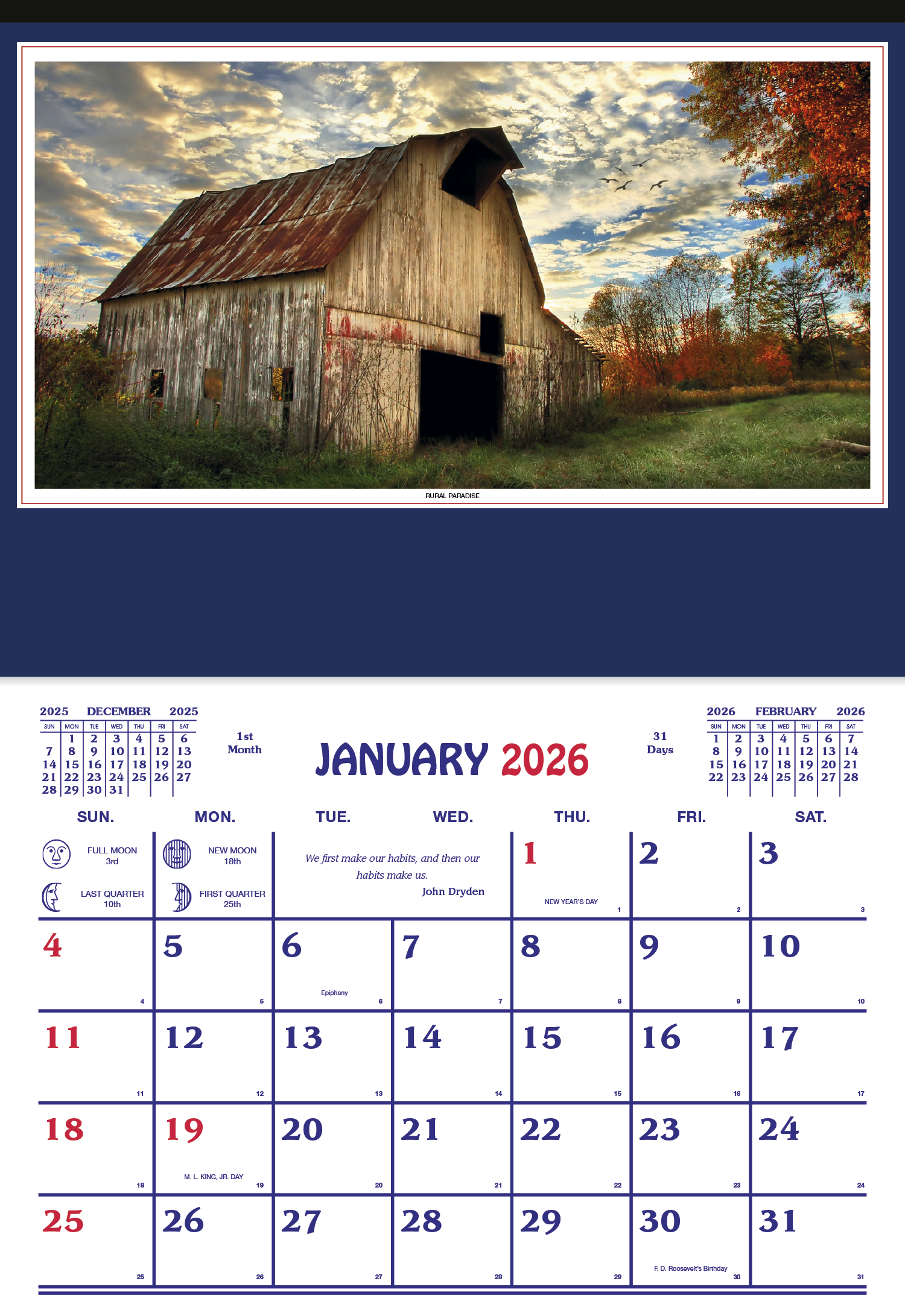 Skinner & Kennedy® Farm Calendar 91