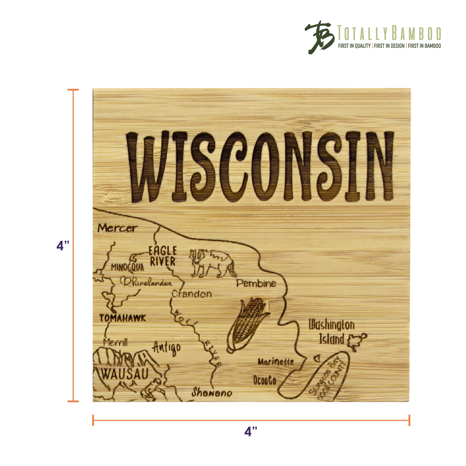 Wisconsin State Puzzle Coaster Set 2