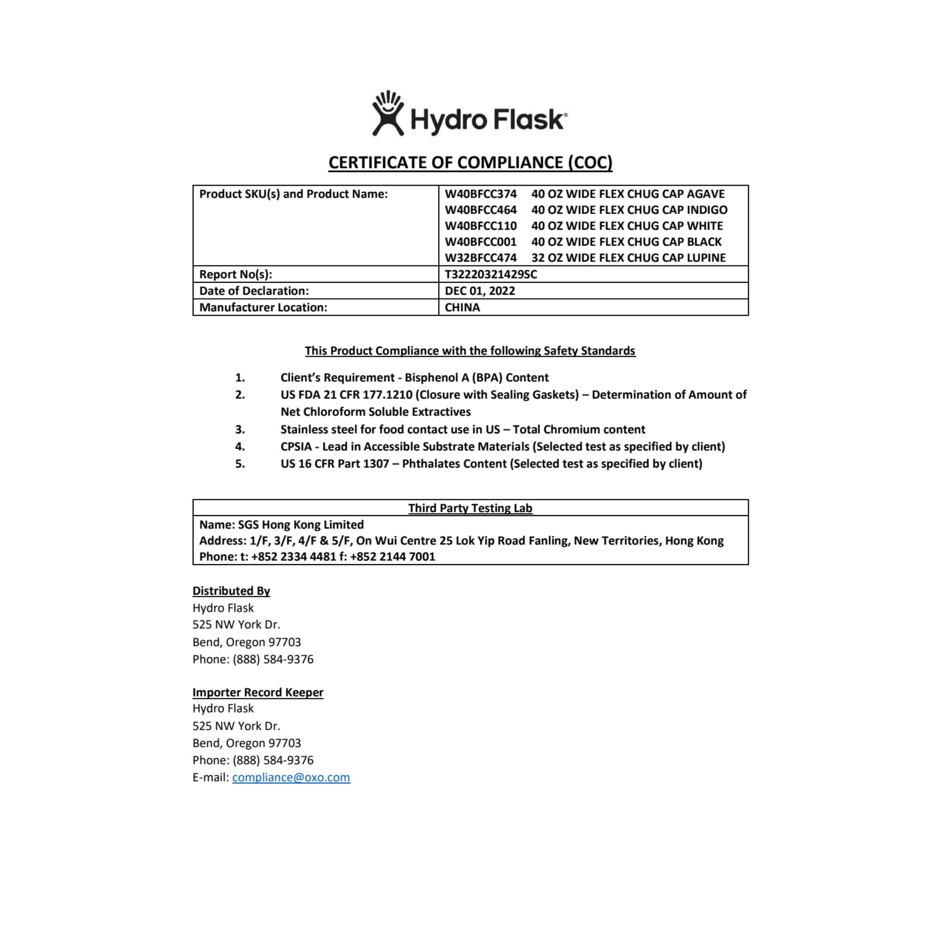 Hydro Flask® Wide Mouth w/ Flex Chug Cap 32oz 68