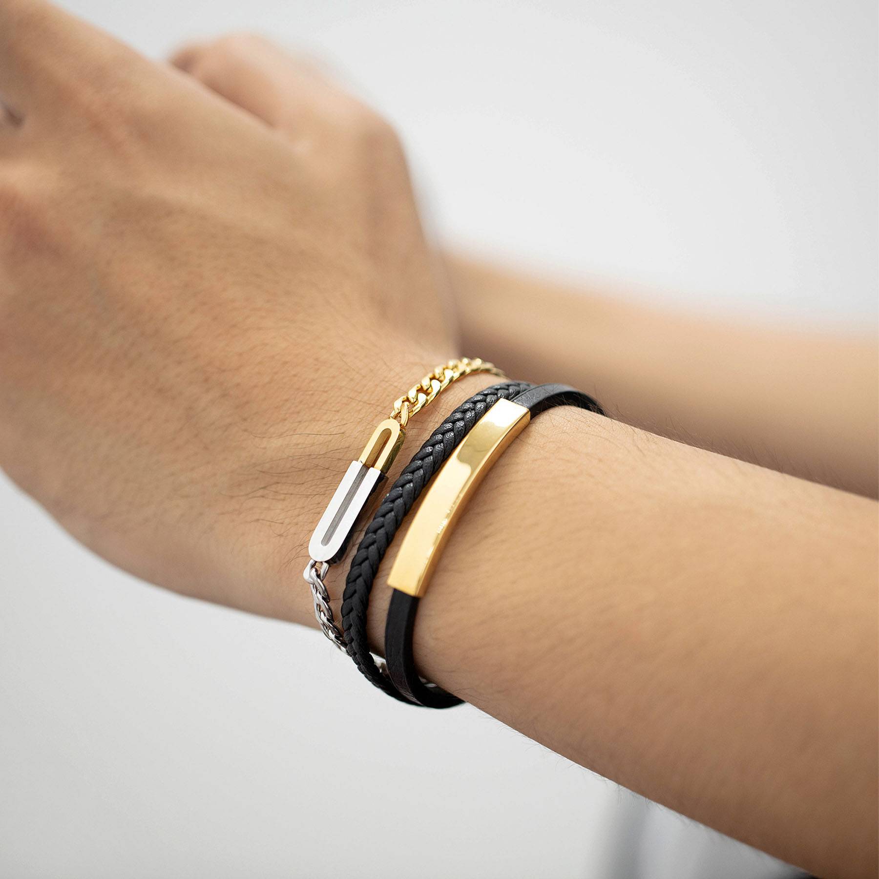Multi layer woven leather bracelet 1