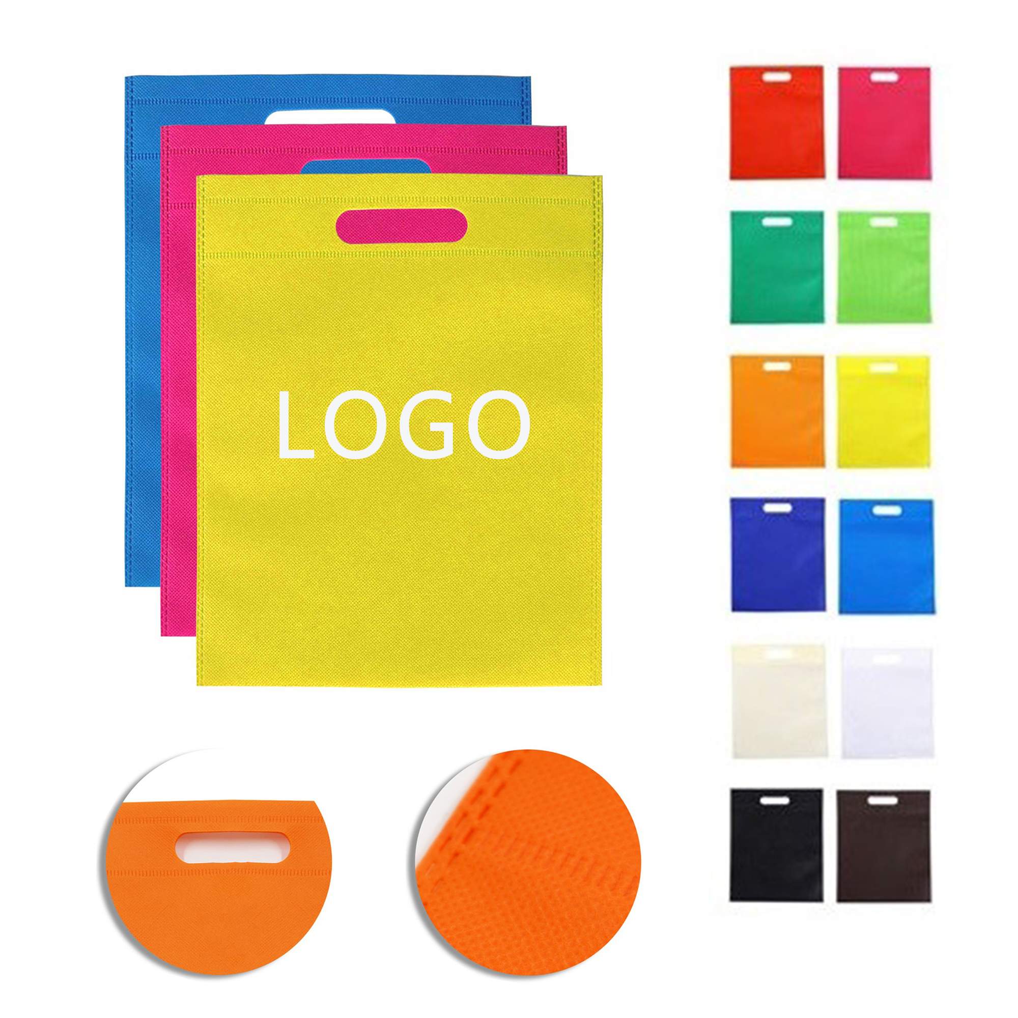 Non-Woven Heat Seal Tote Bag Eco-Friendly Flat Handbag 9