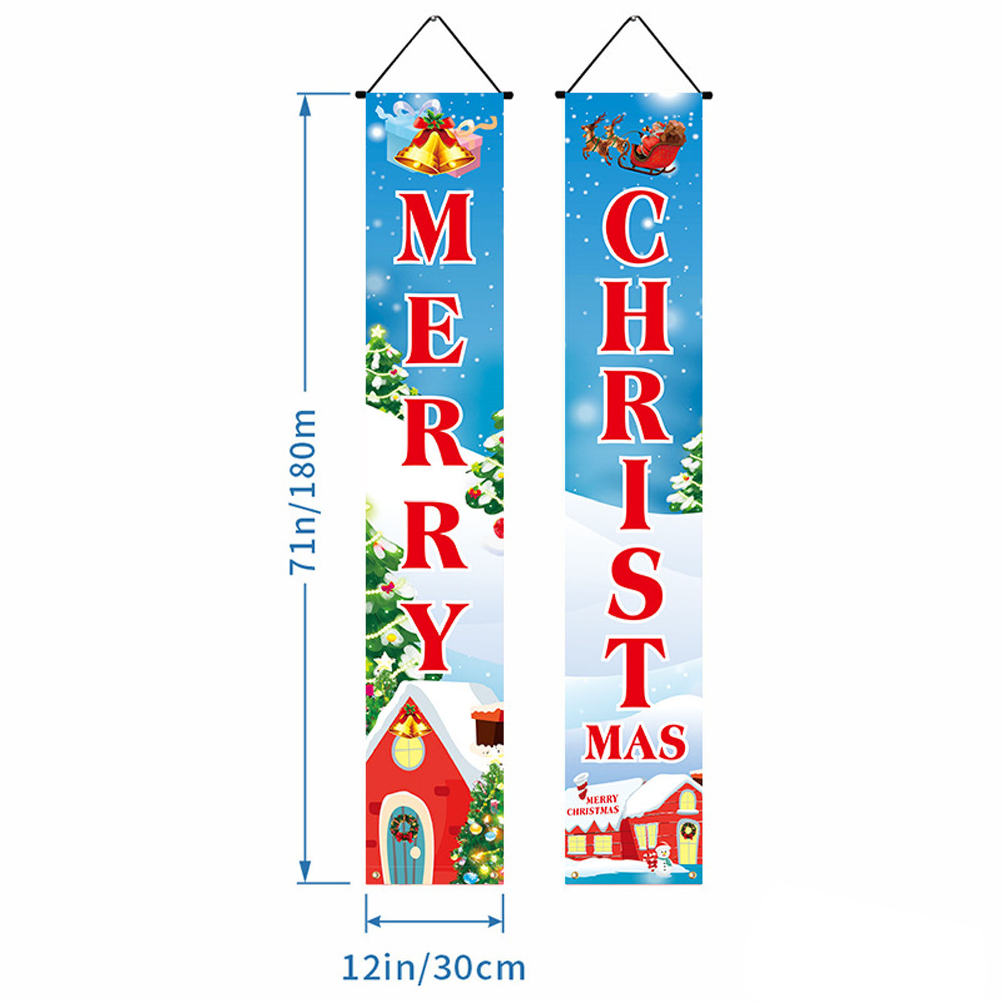 Holiday Door Curtain with Christmas Design & Couplets 5