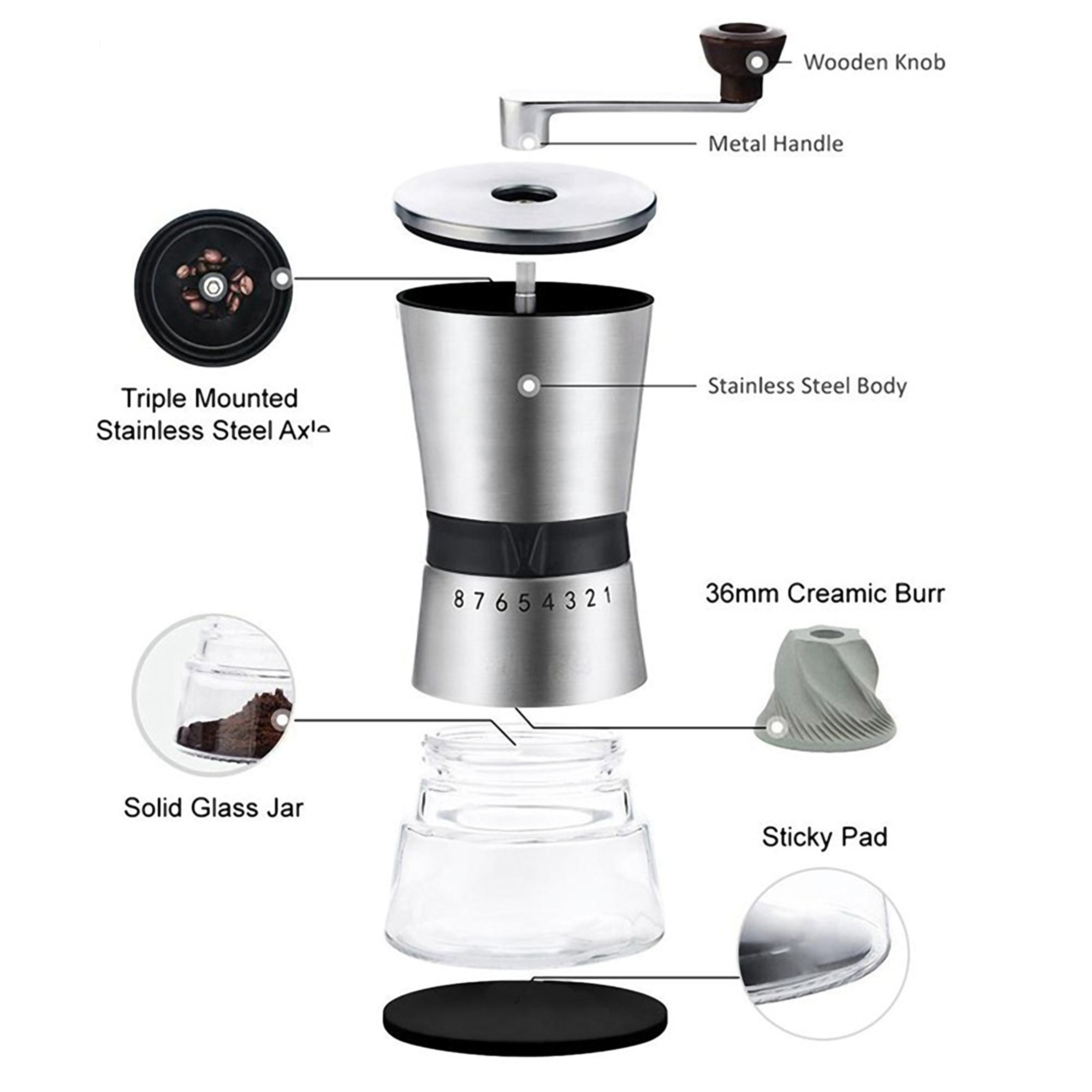 Adjustable Manual Coffee Grinder 6