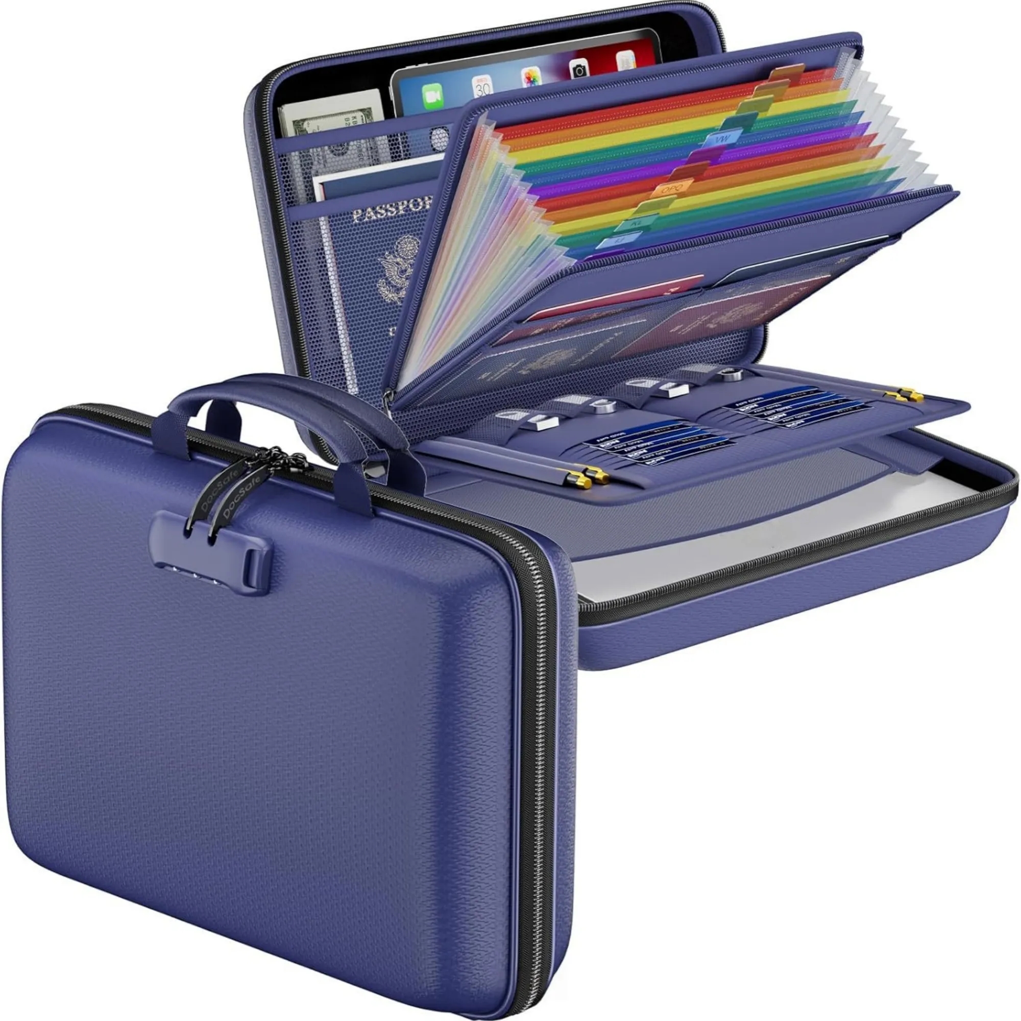 Combination Lock Fireproof Handheld Document Bag 2