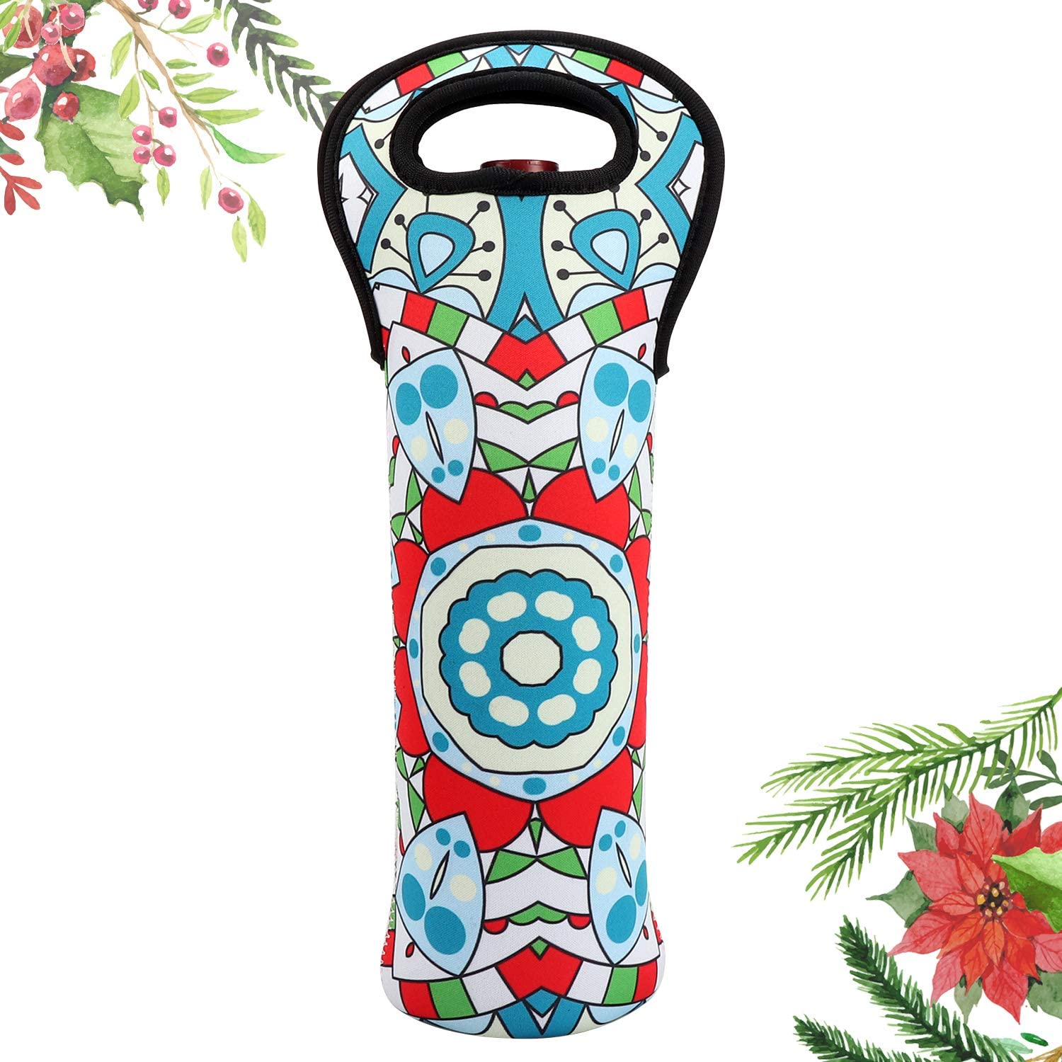 Full Color Neoprene Wine Carrier Champagne Bottles Bag 2