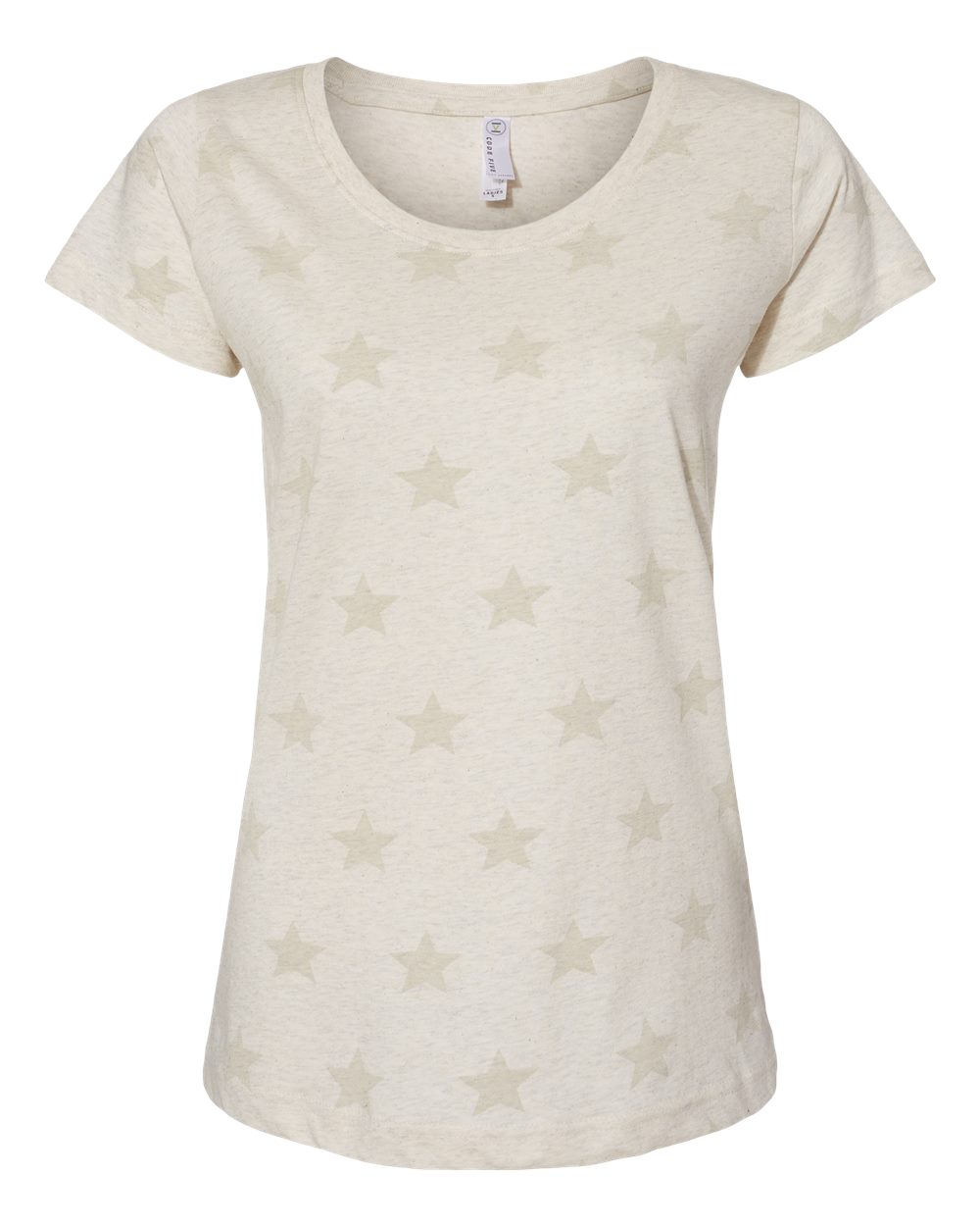 Women's Star Print Scoop Neck Tee - 3629 24
