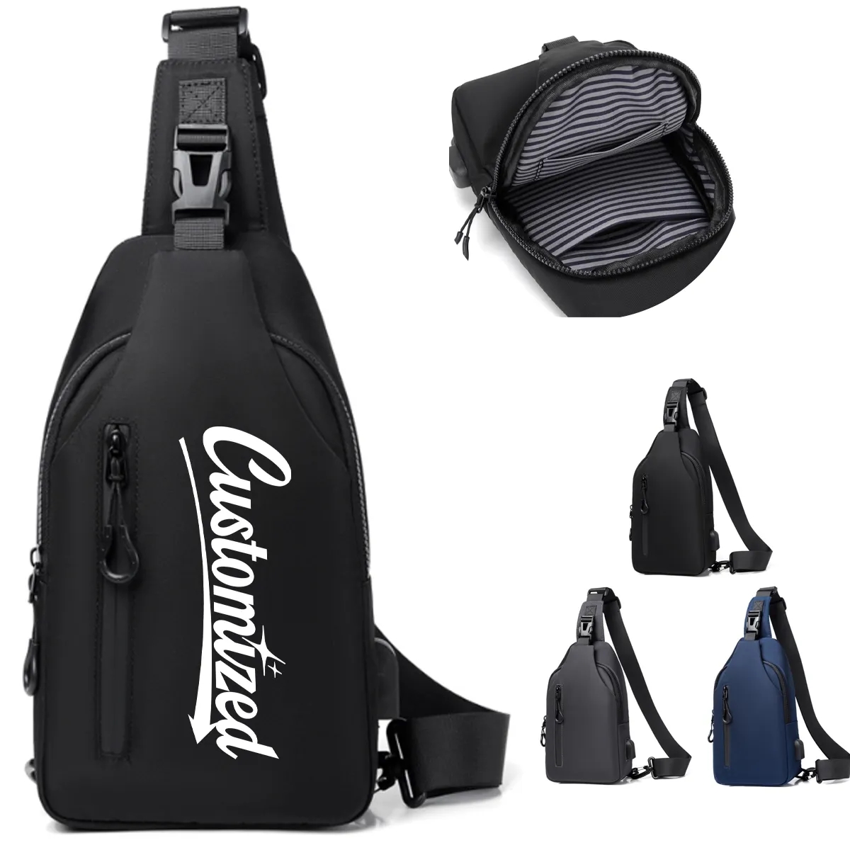 Crossbody Sling Bag with USB Charging Port & Safety Buckle 10