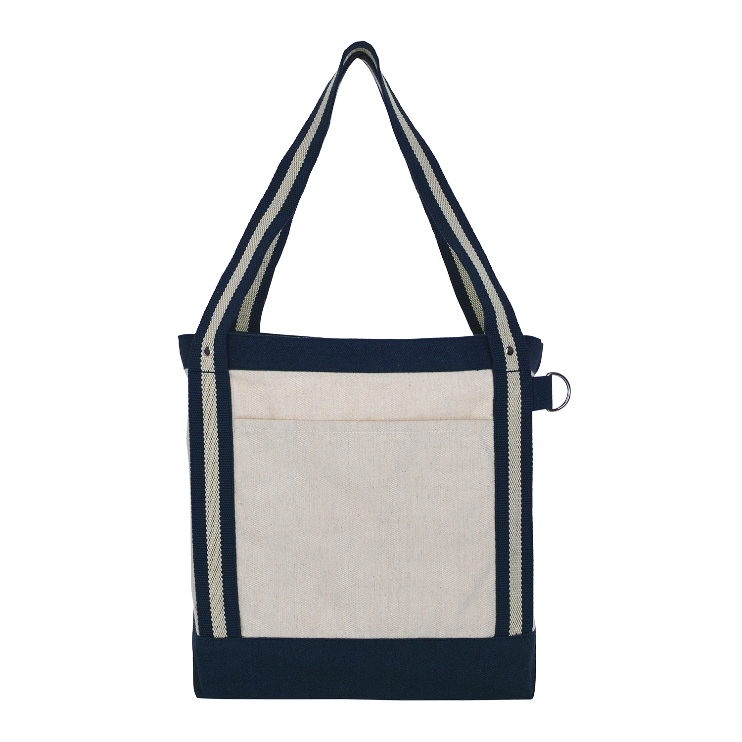 V Natural Striped Recycled Cotton Boat Bag 3