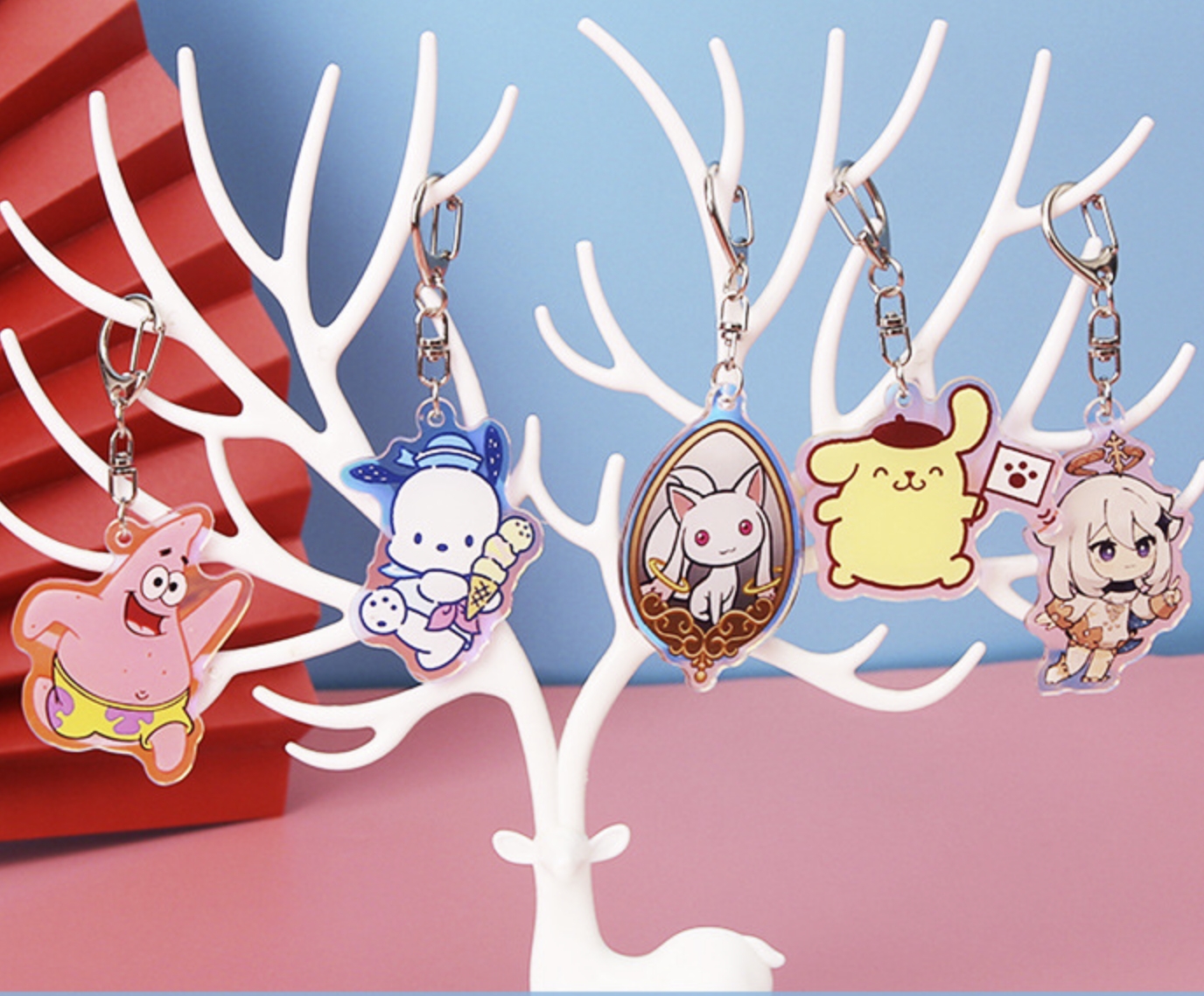 Custom Any Shaped Acrylic Cartoon Keychain for Two Sides Printing 4