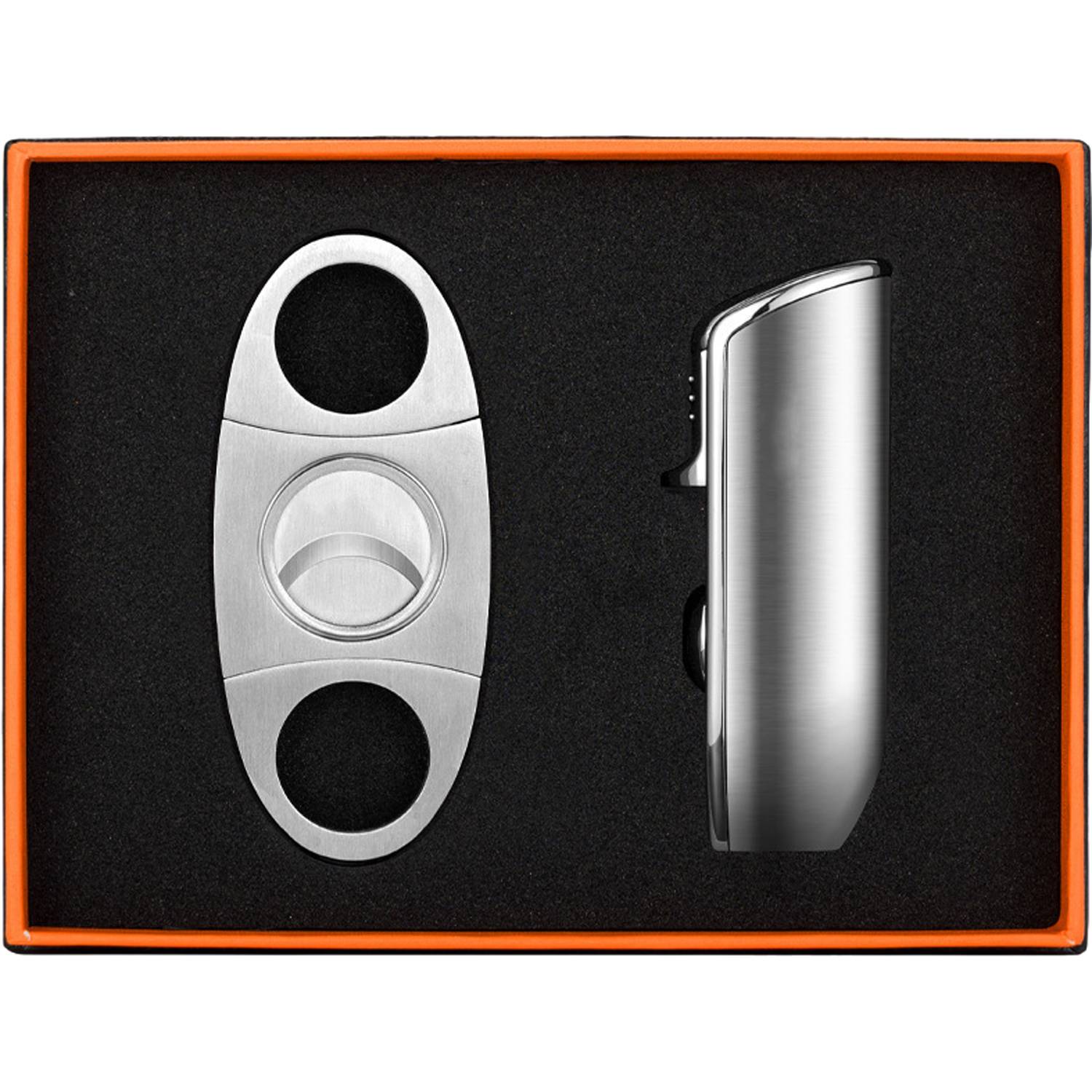Stainless Steel Cigar Cutter Torch Lighter Set 14