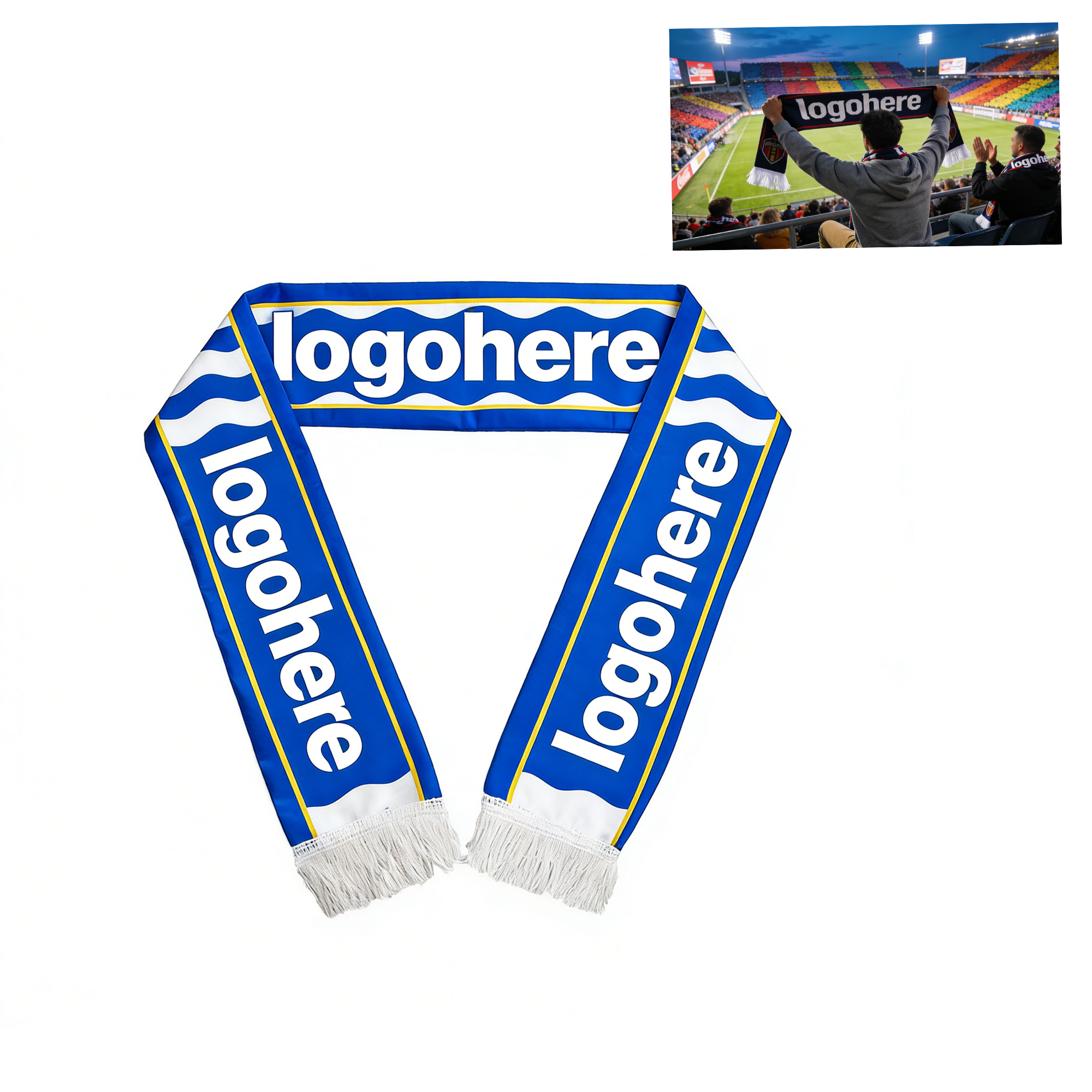 MOQ 50 Elastic Plush Cheering Scarf for Sporting Events 2