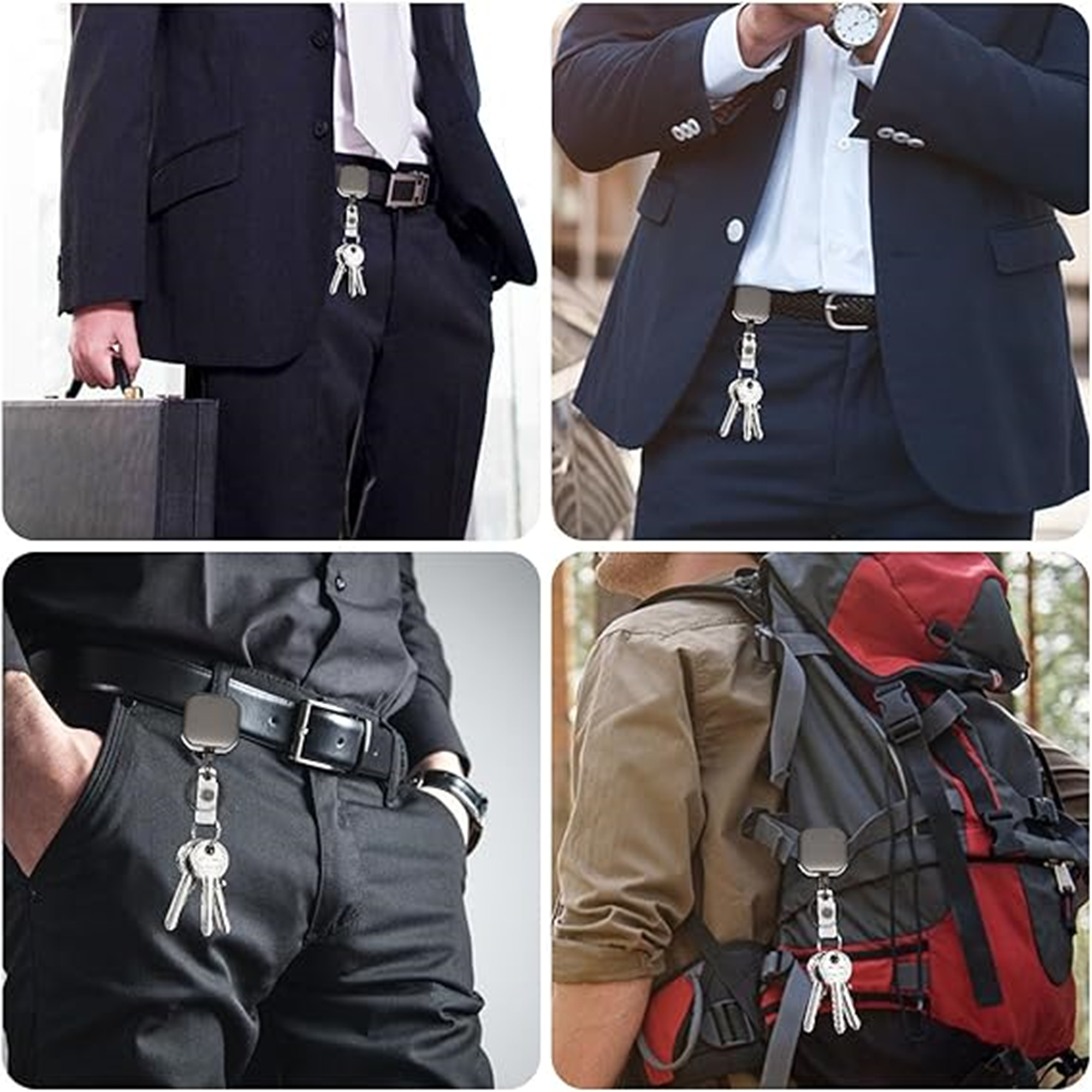 Square Retractable Badge Holders With Belt Clip 5