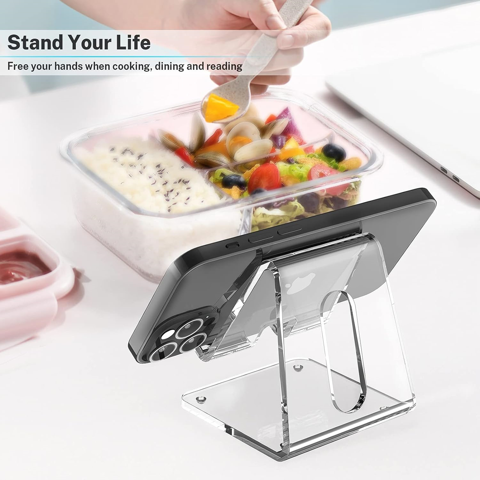 Portable Clear Acrylic Cell Phone Stand 4