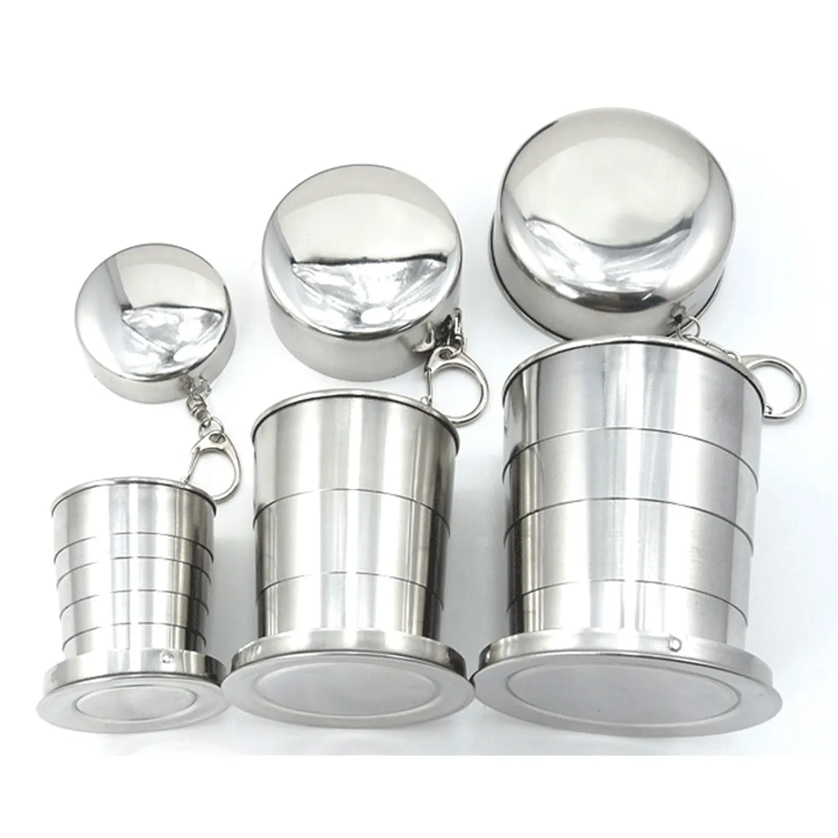 Stainless Camping Cookware Retractable Utensil Folded Cup 2