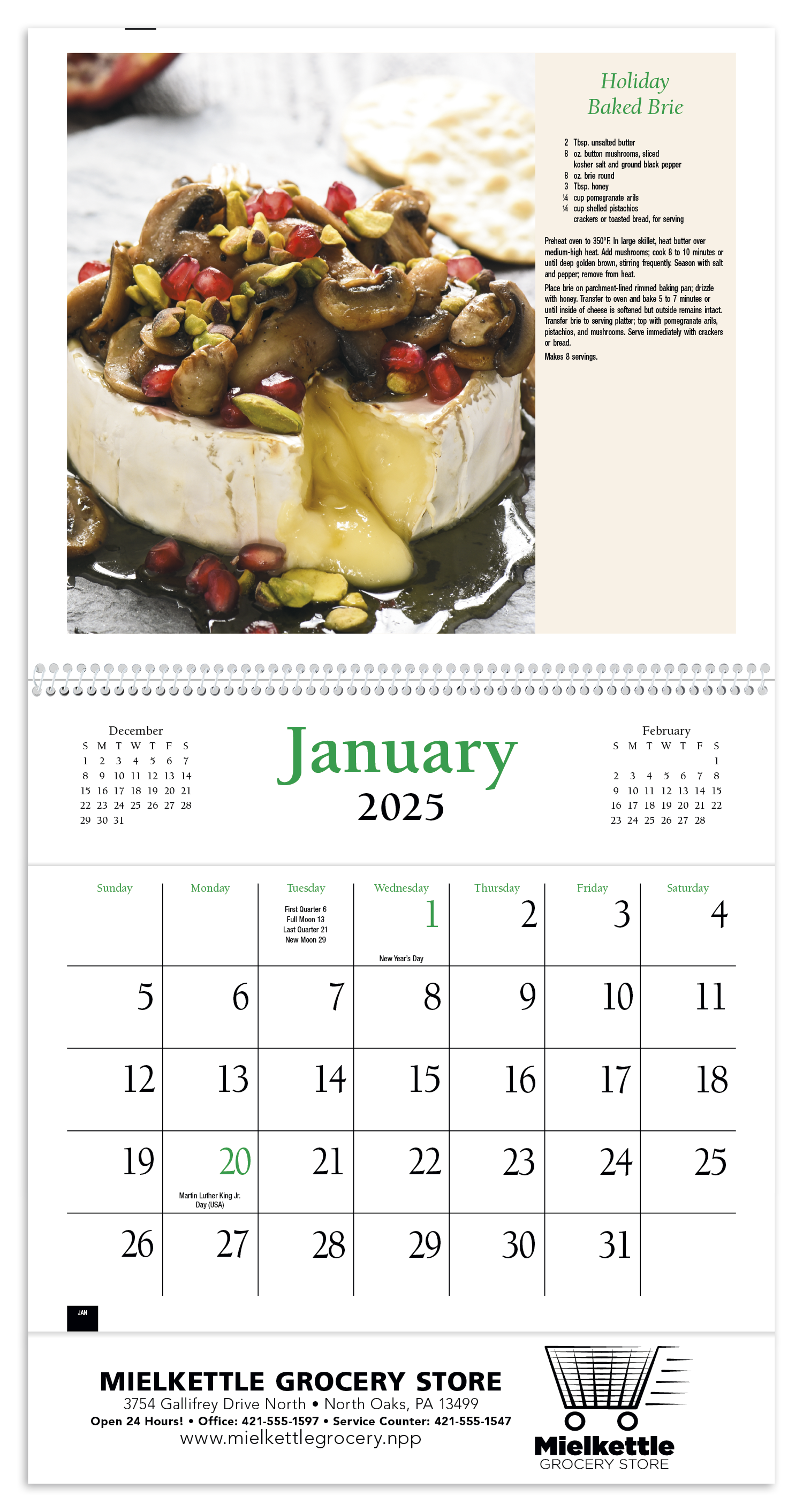 HotLine® Products Recipe Pocket Calendar 8