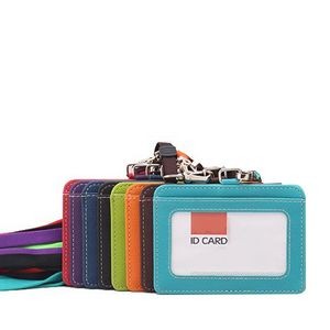 RFID Blocking PU Leather Card Holder with Lanyard 22