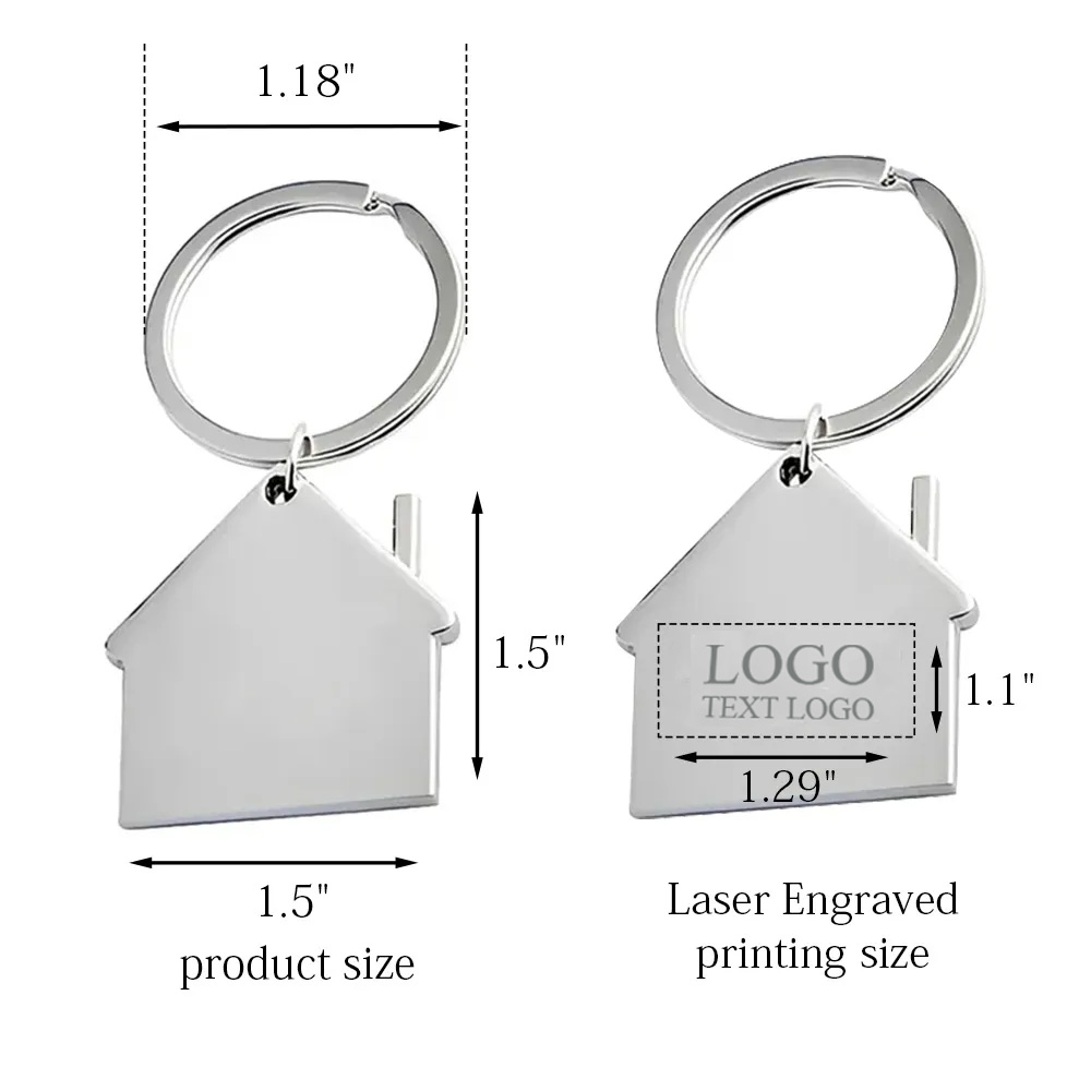Custom House Shape Metal Key Tag 6