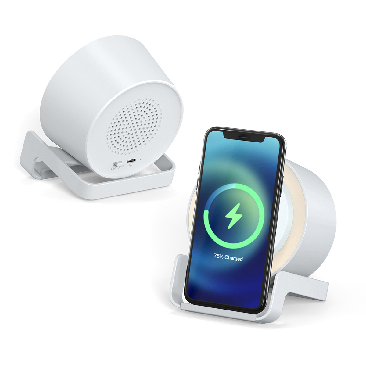 EchoPower Bluetooth Speaker with 15W Wireless Charger, Phone Stand & Optional Night Light 11