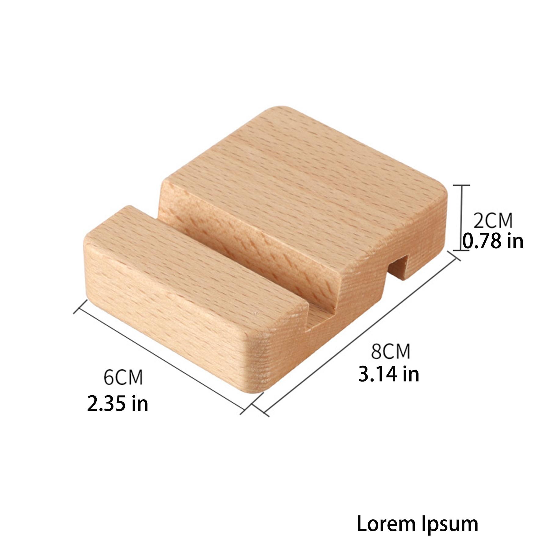 Dual Slots Wooden Cell Phone Pad Stand 4