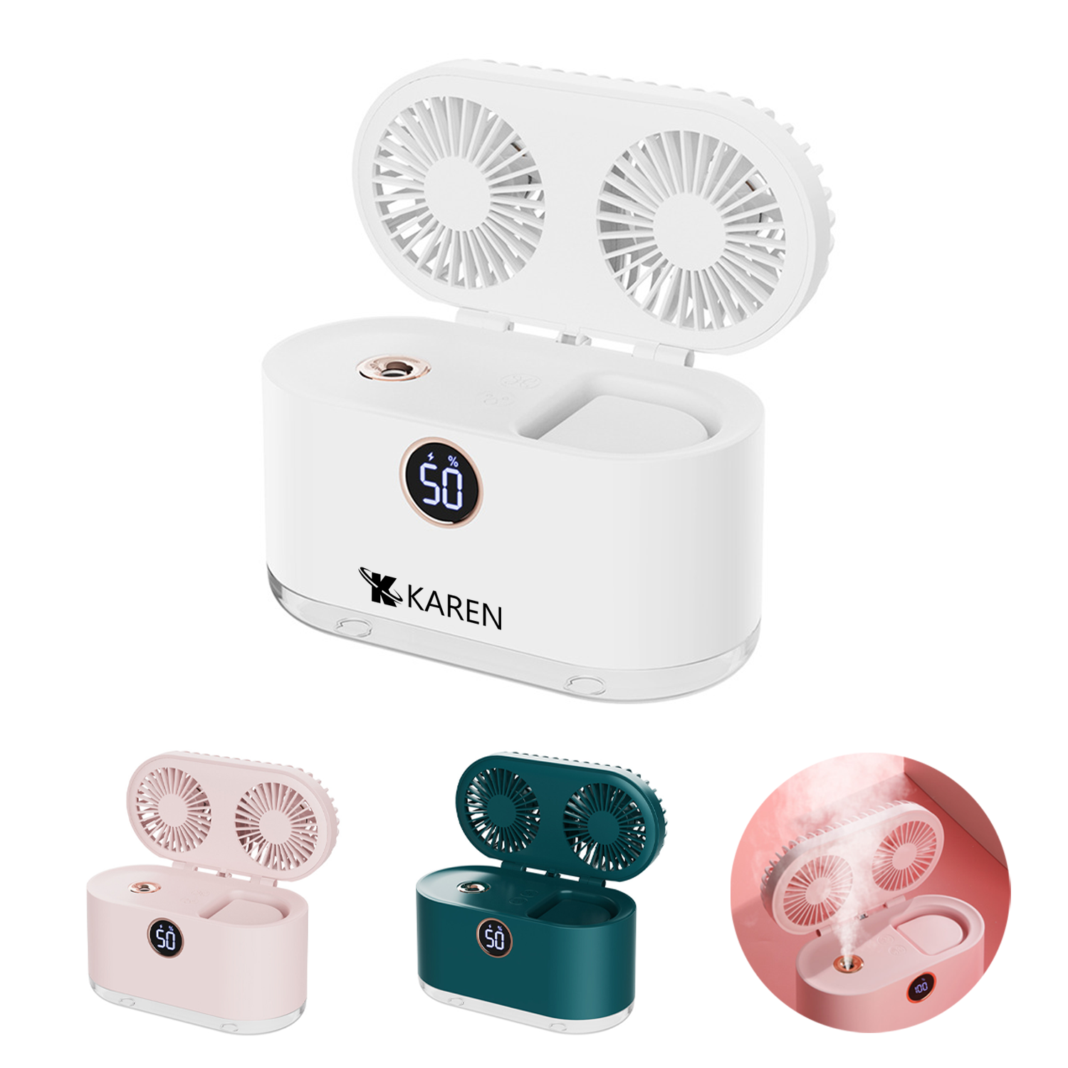 Mini Cooler Fan 2 in 1 Spray Air 9