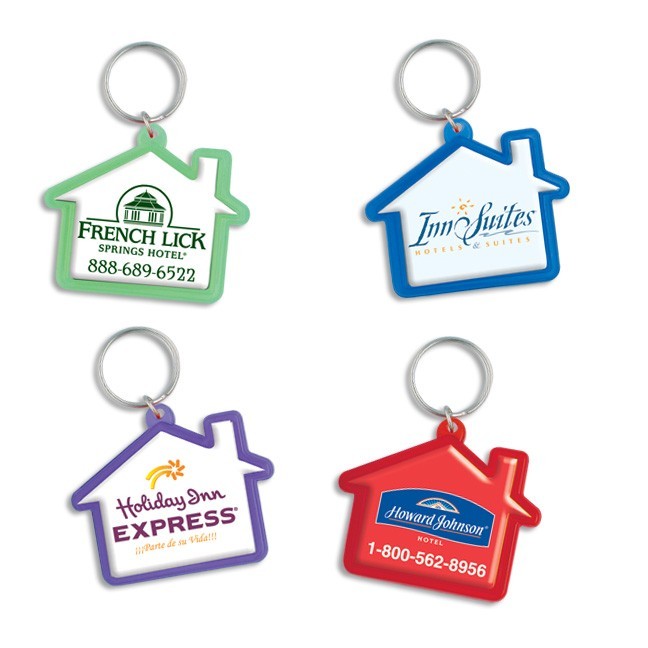 House Shaped Keychain with Epoxy Dome Imprint 2