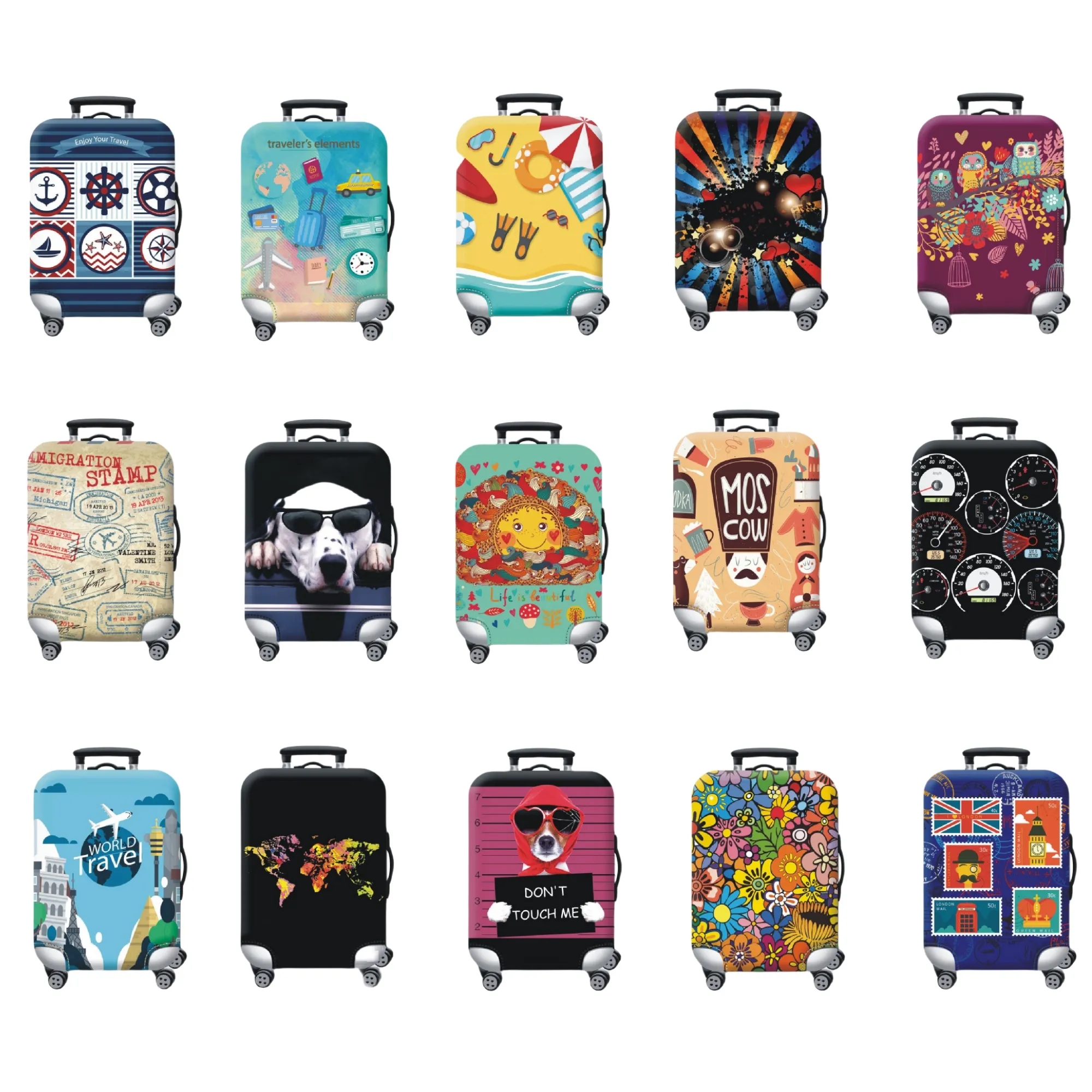 Elastic Luggage Cover Customizable Patterns&Size Travel Must 2