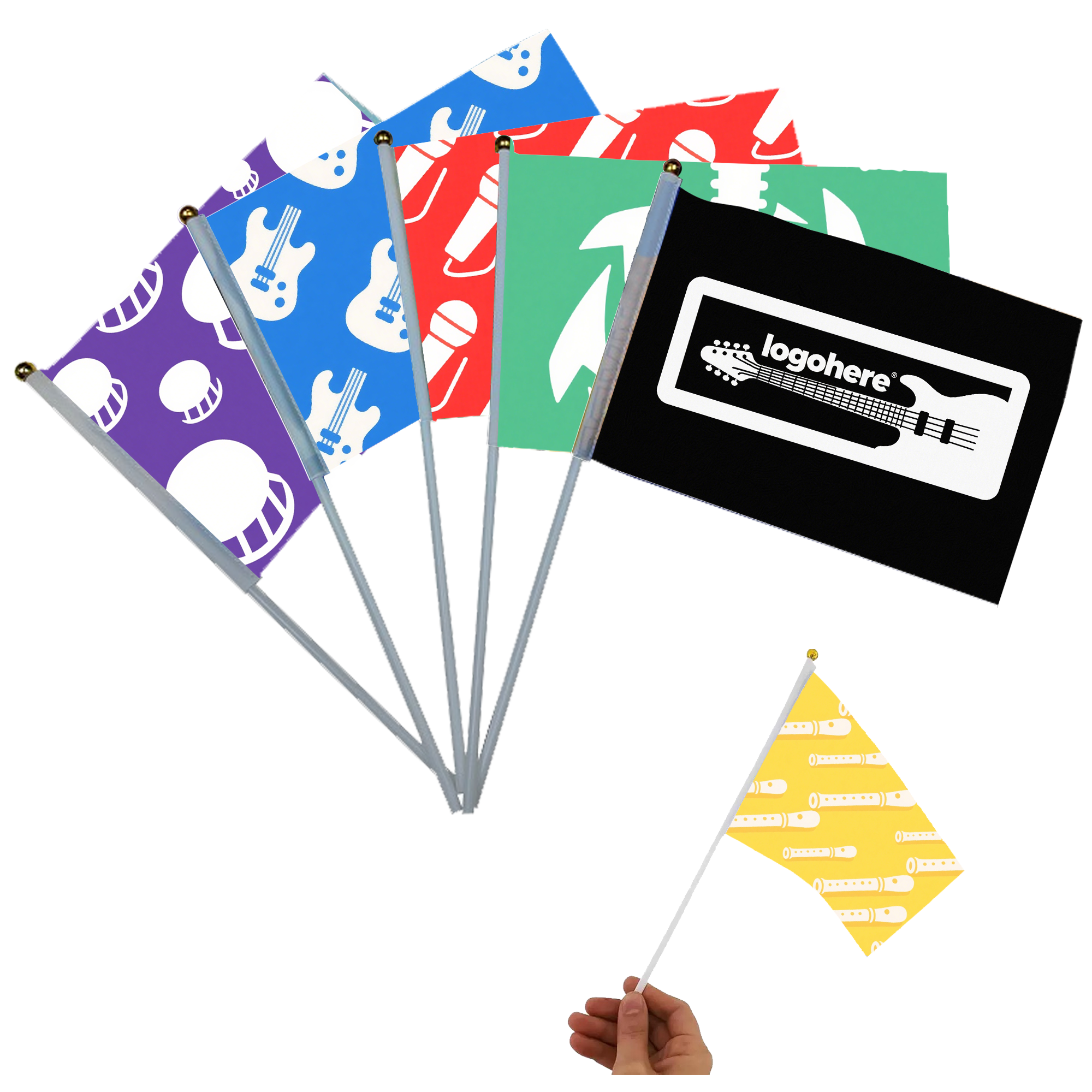 Custom Printed Team Spirit Hand Flags 2