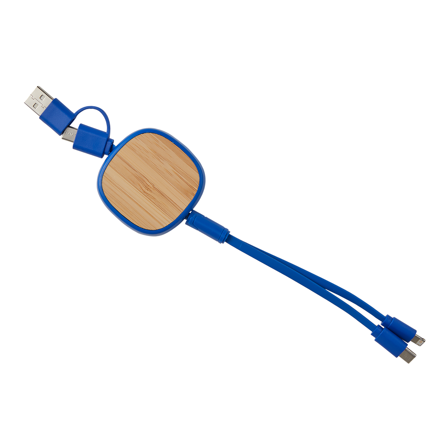Dual Input 3-IN-1 Bamboo Retractable Cable 8