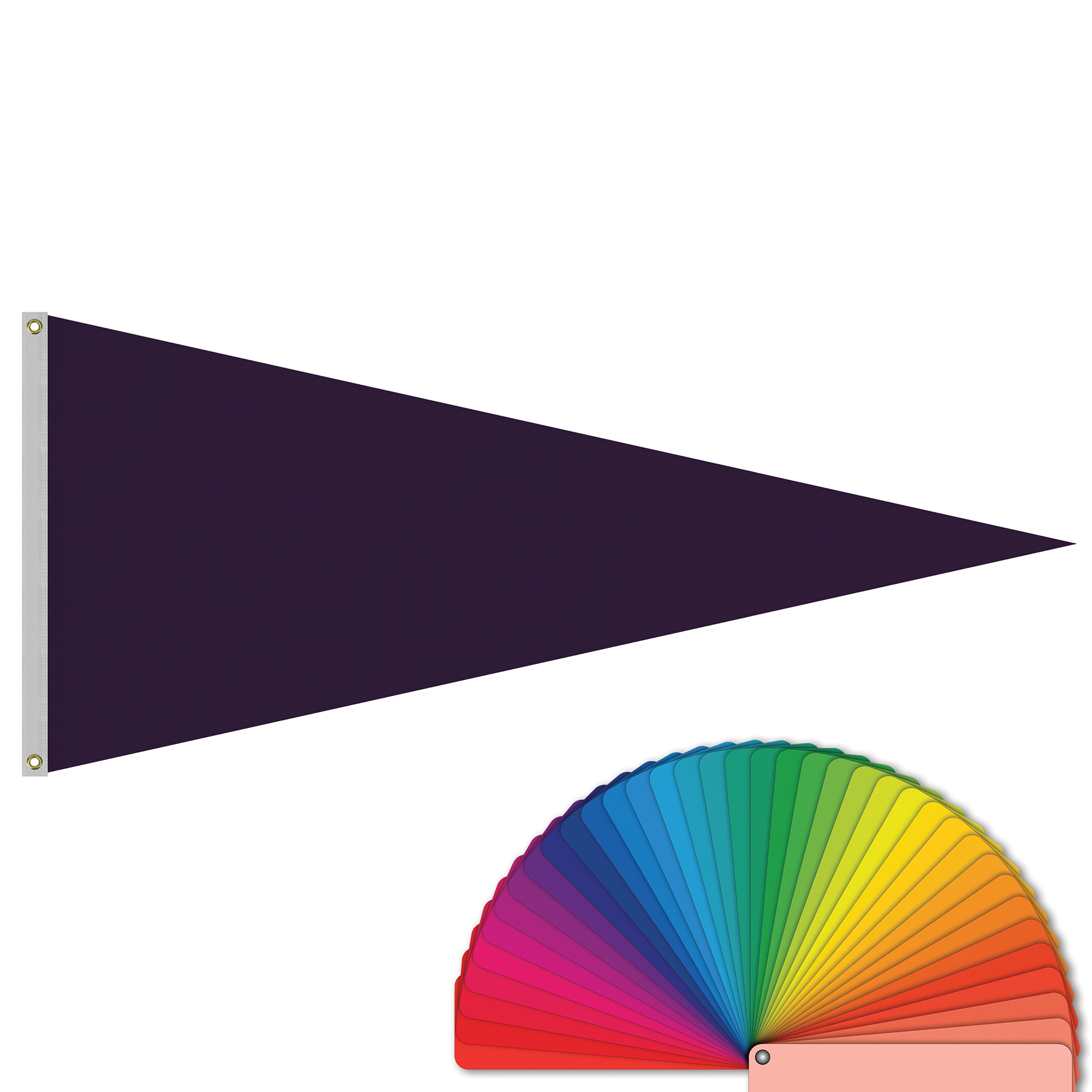 4' x 9' Solid Color Pennants with Heading & Grommets 2
