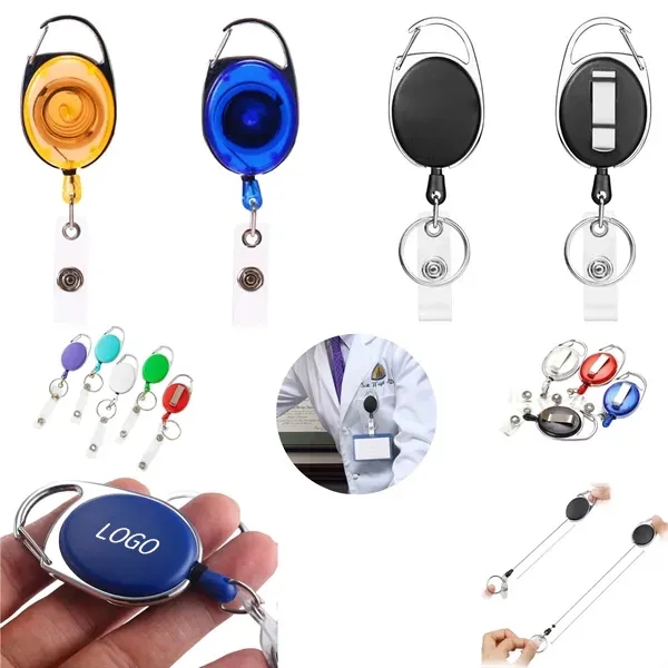 Retractable Badge Holder Keychain - 2-In-1 Clip Design 4