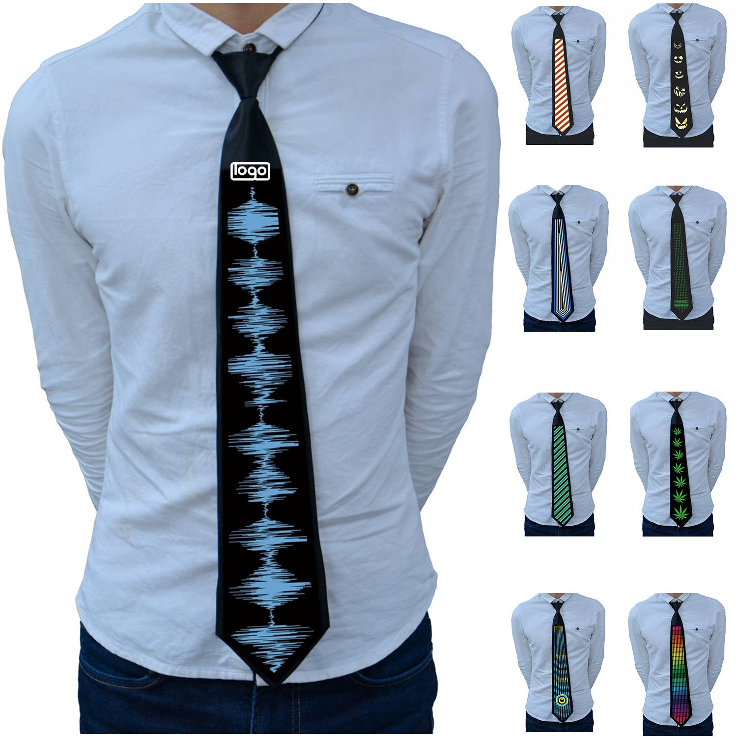 Nylon Adjustable LED Light Up Tie 5