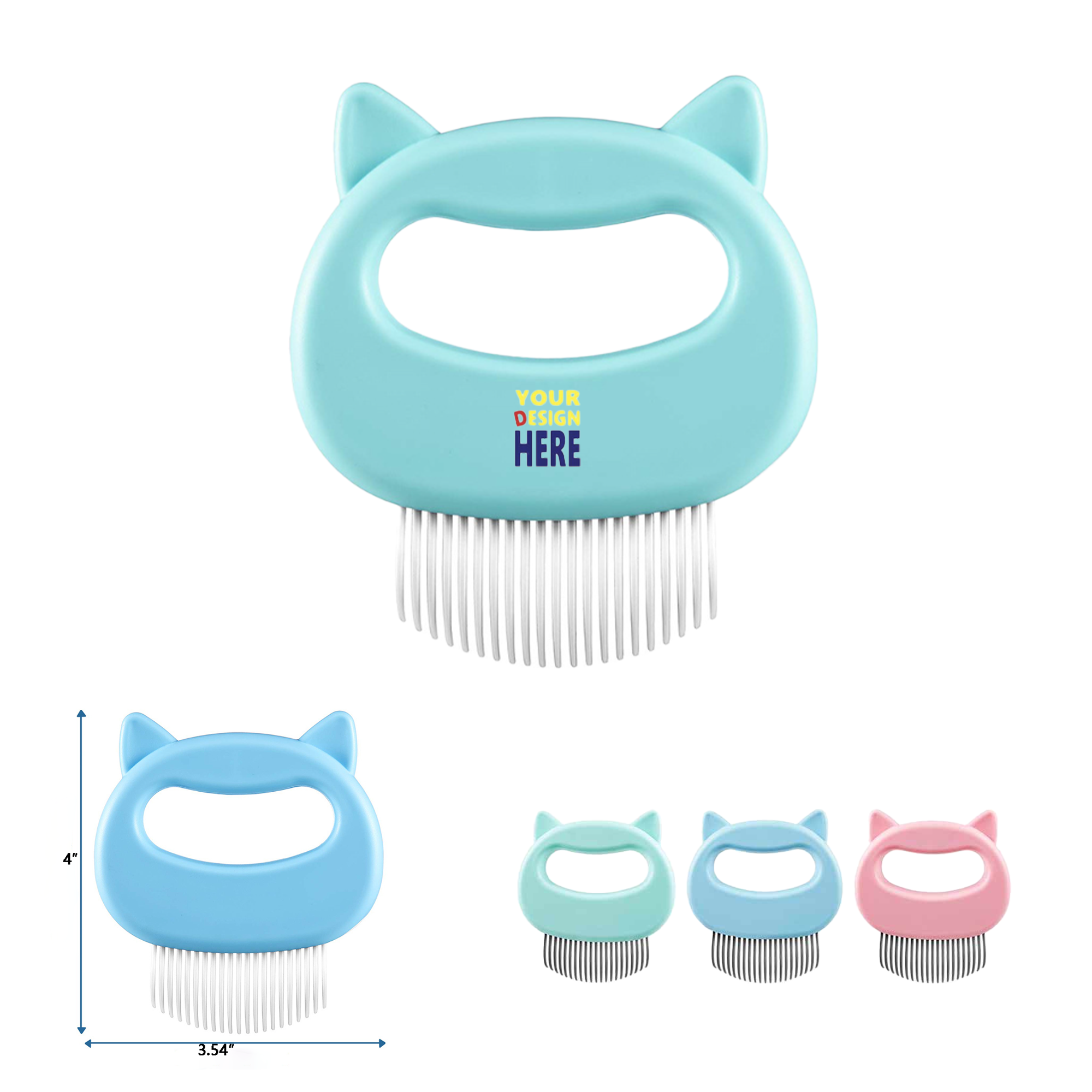 Cat Ear Pet Grooming Deshedding Comb 2