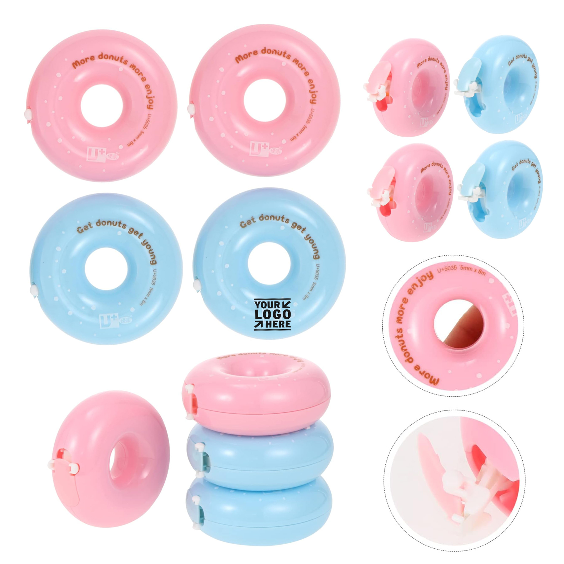 Macaron Donut Correction Garnish Tool Push Sticker White Duct Stationery Supplies Tape