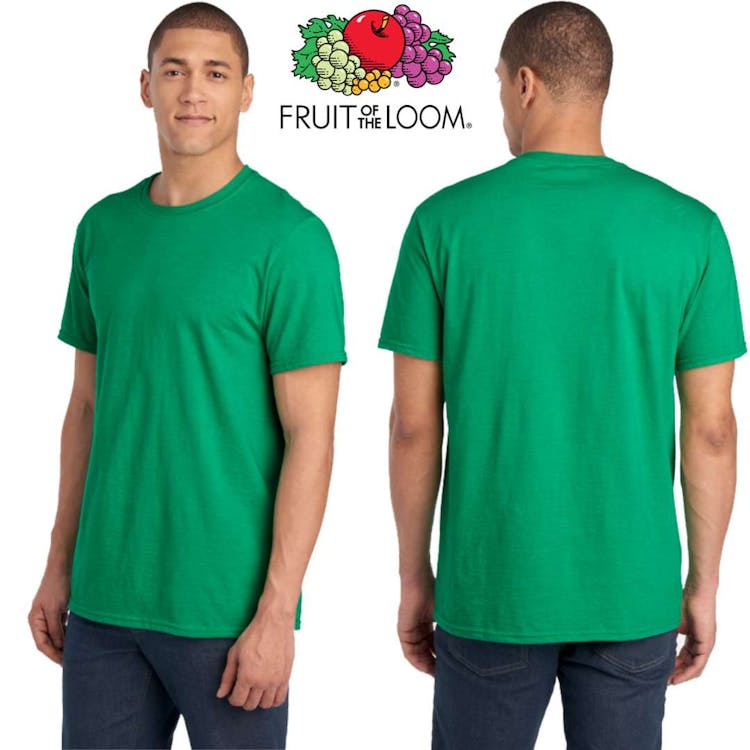 Fruit of the Loom Unisex T-Shirts - Size Small Irish Heather Green