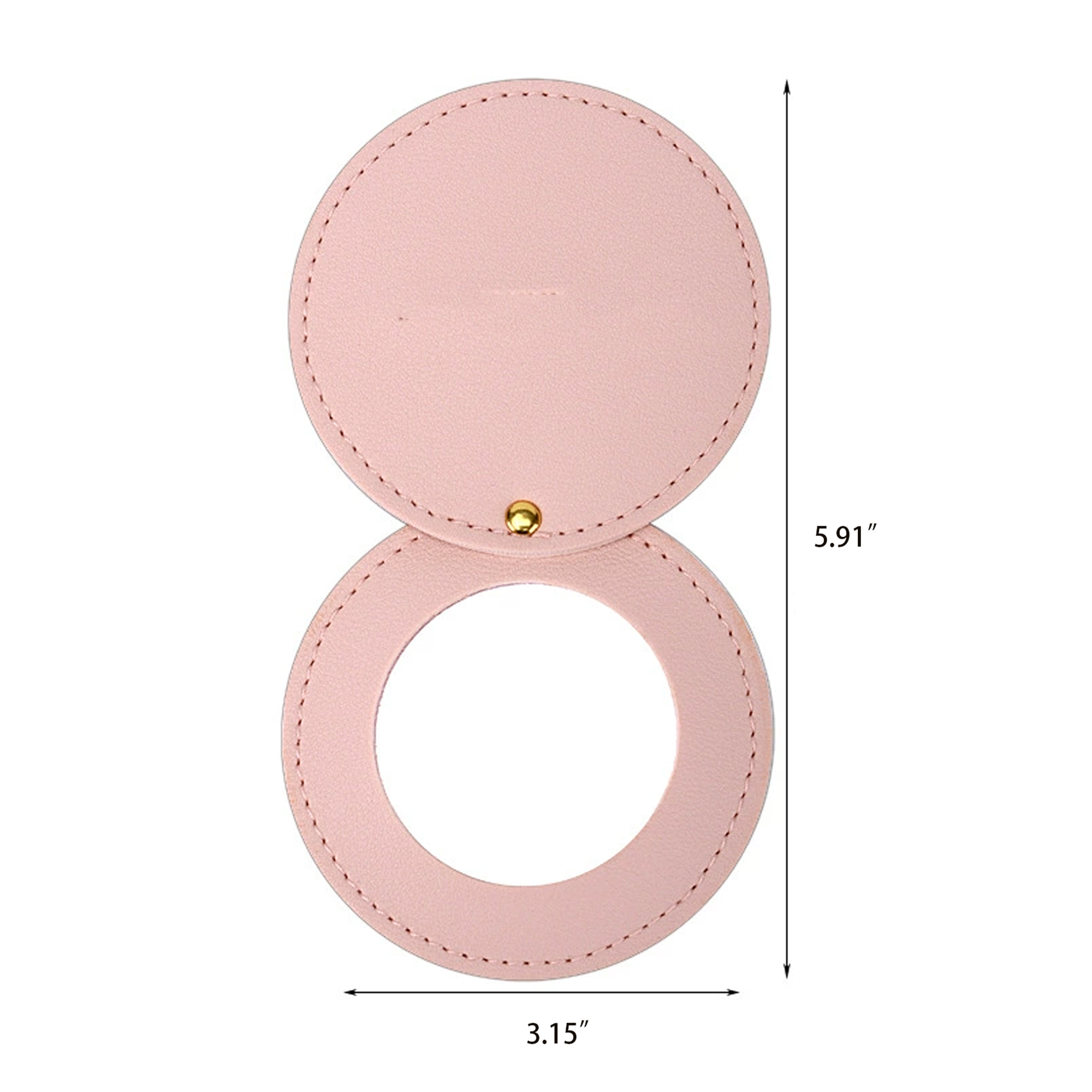 Portable Round PU Gift Makeup Mirror 2