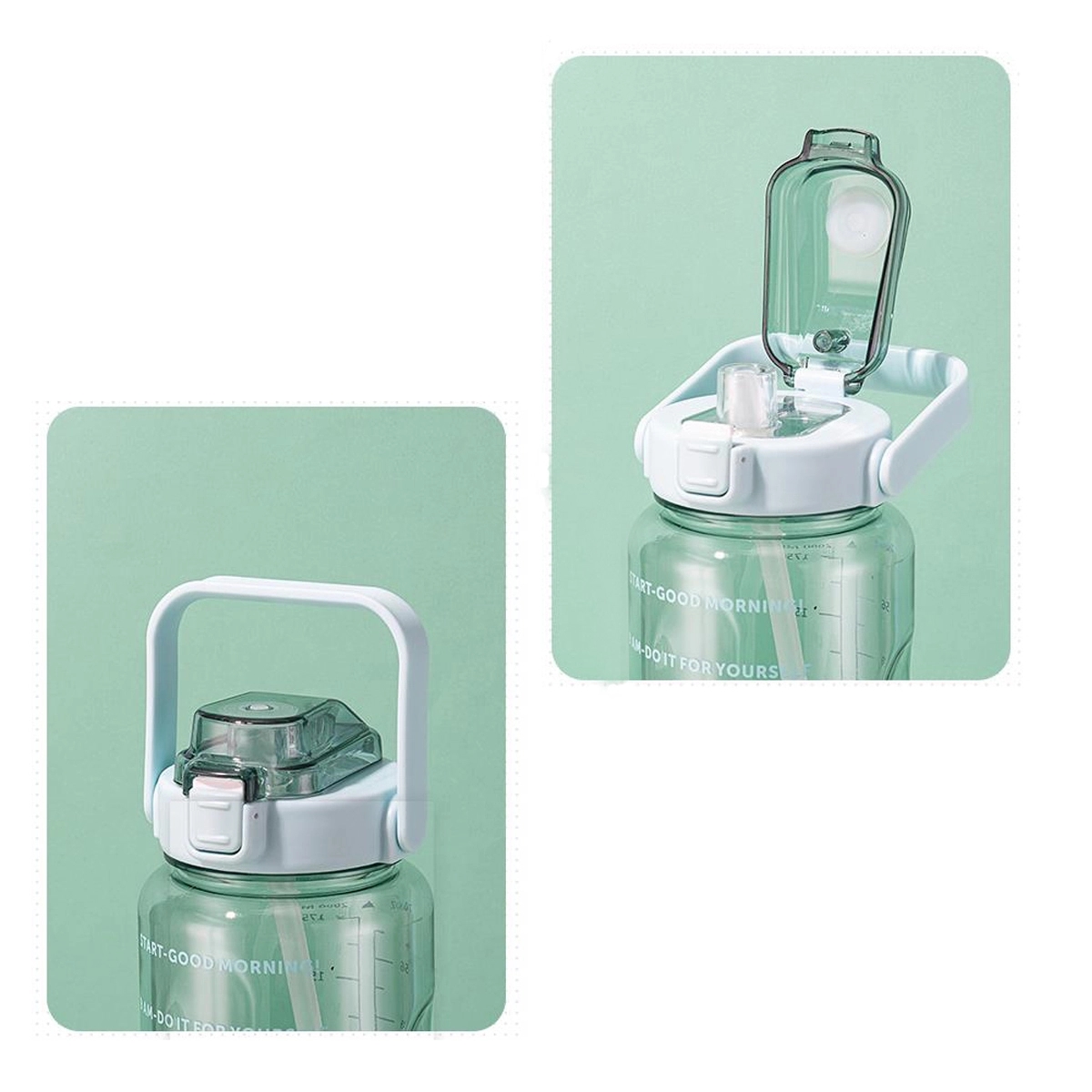 Water Bottle with Straw with Motivational Time Marker 5
