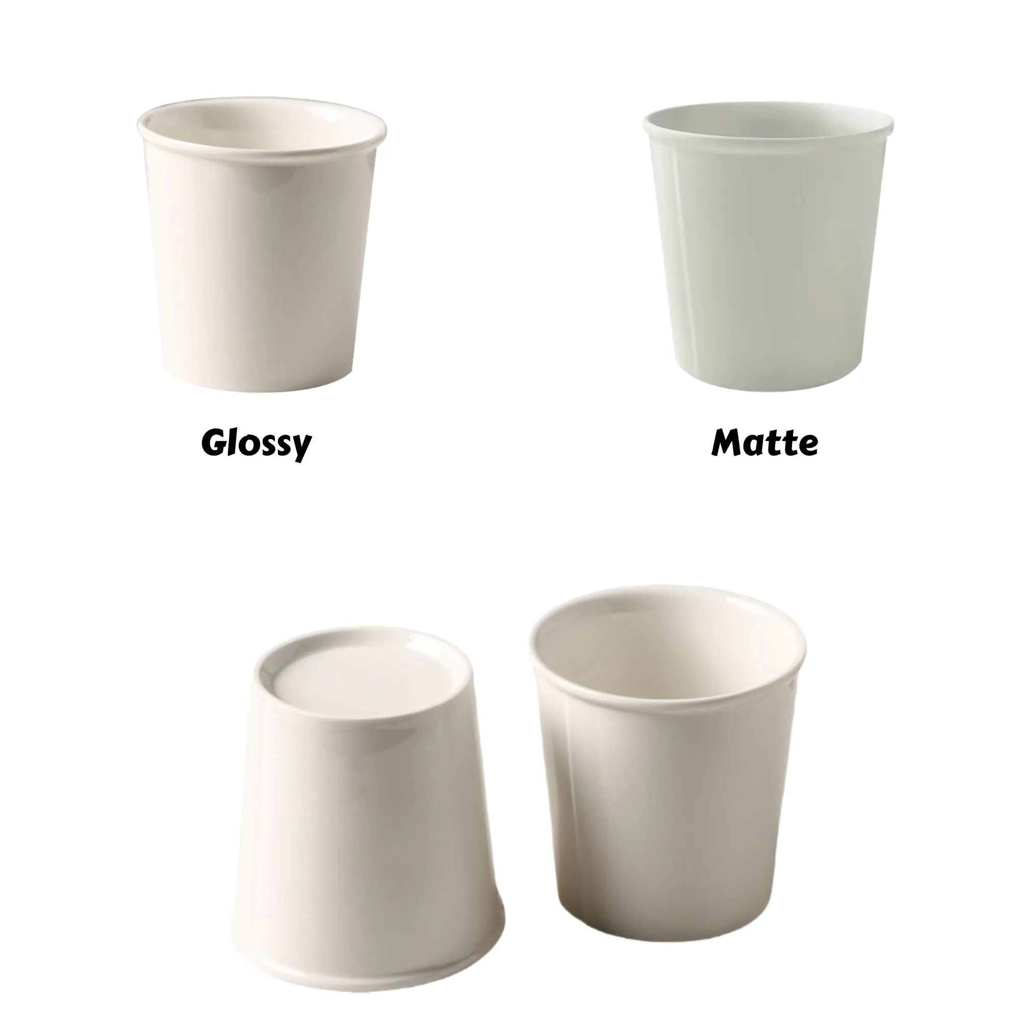 Pure White Minimalist Ceramic Coffee Mug 4