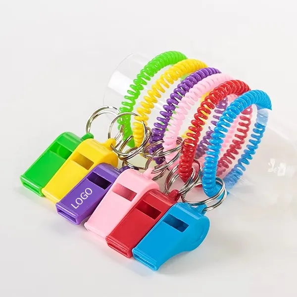 Spring Keychain With Whistle - Wrist Strap Accessory 5