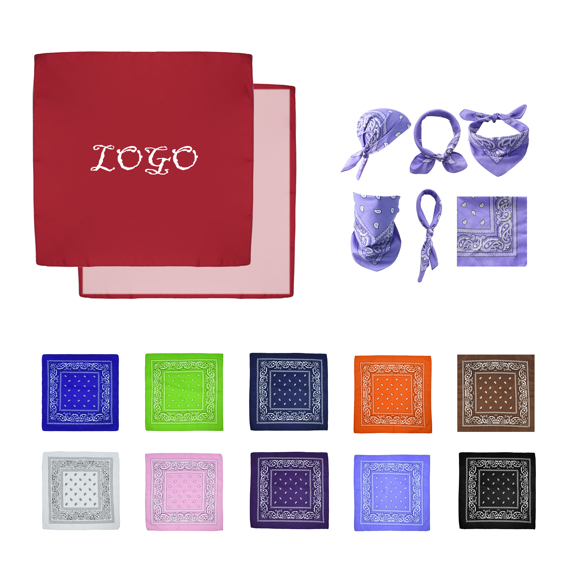 21.6 " Full-color Polyester Square Scarf 2