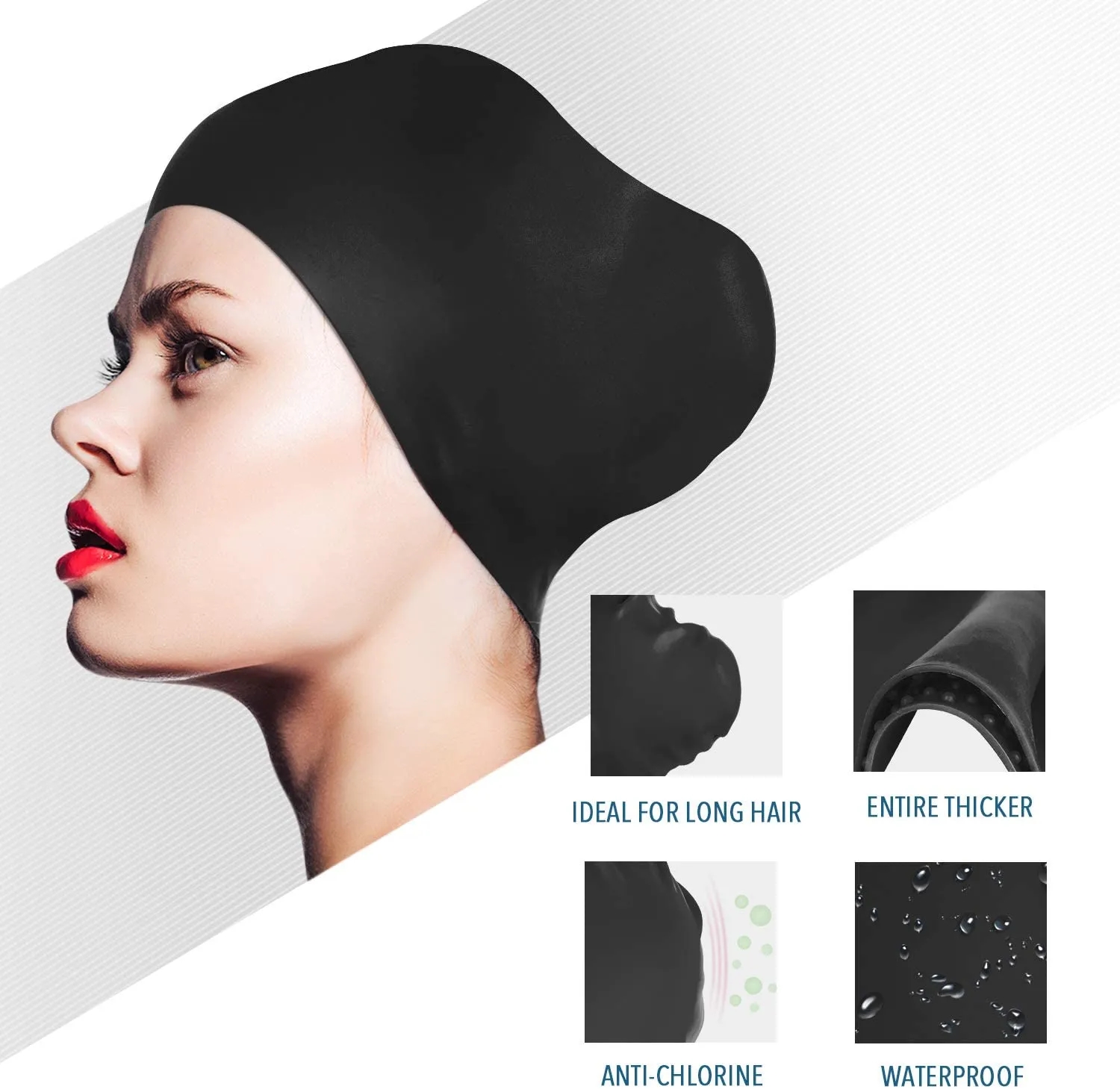 Latex Silicone Swim Cap 5