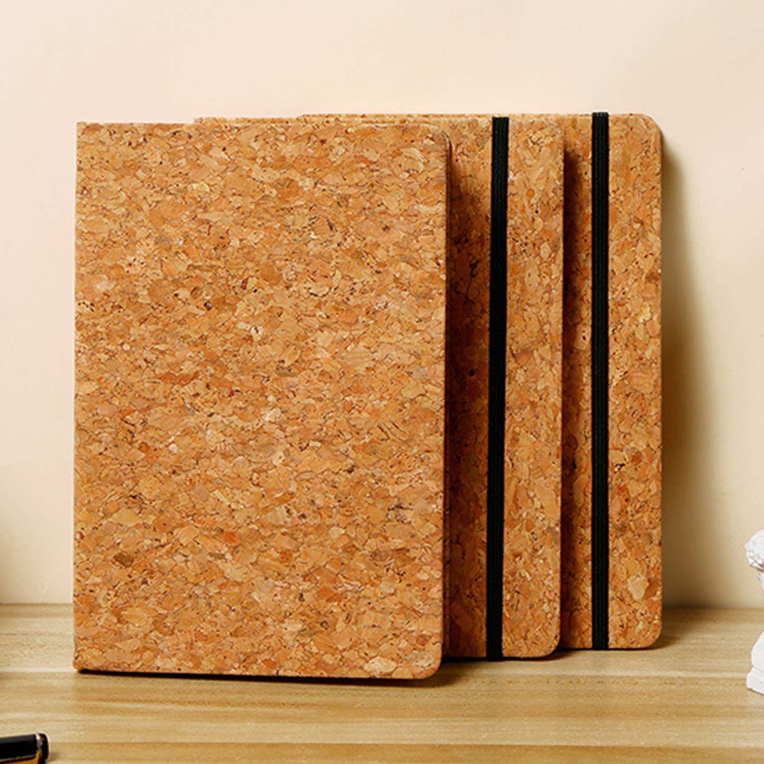 Business Office A5 Creative Strap Wood Grain Notebook 9