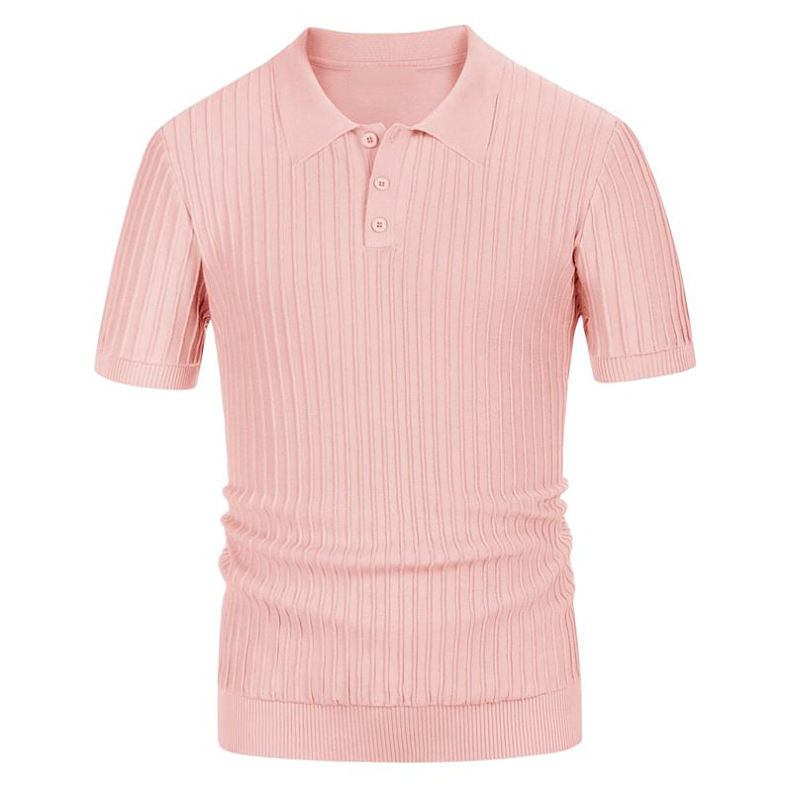 Mens Textured Knit Polo Shirts 12