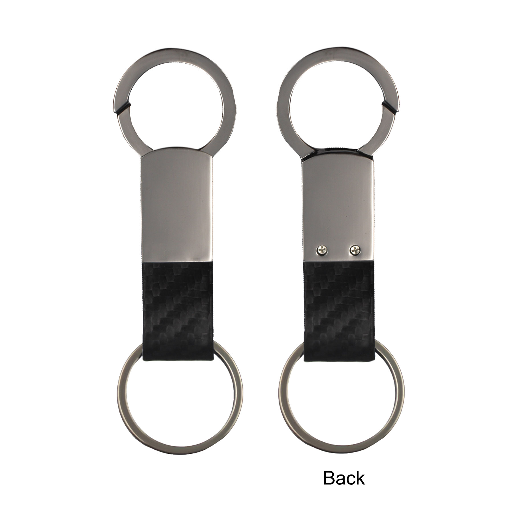 Gunmetal Faux Leather Clip-On Key Chain 5
