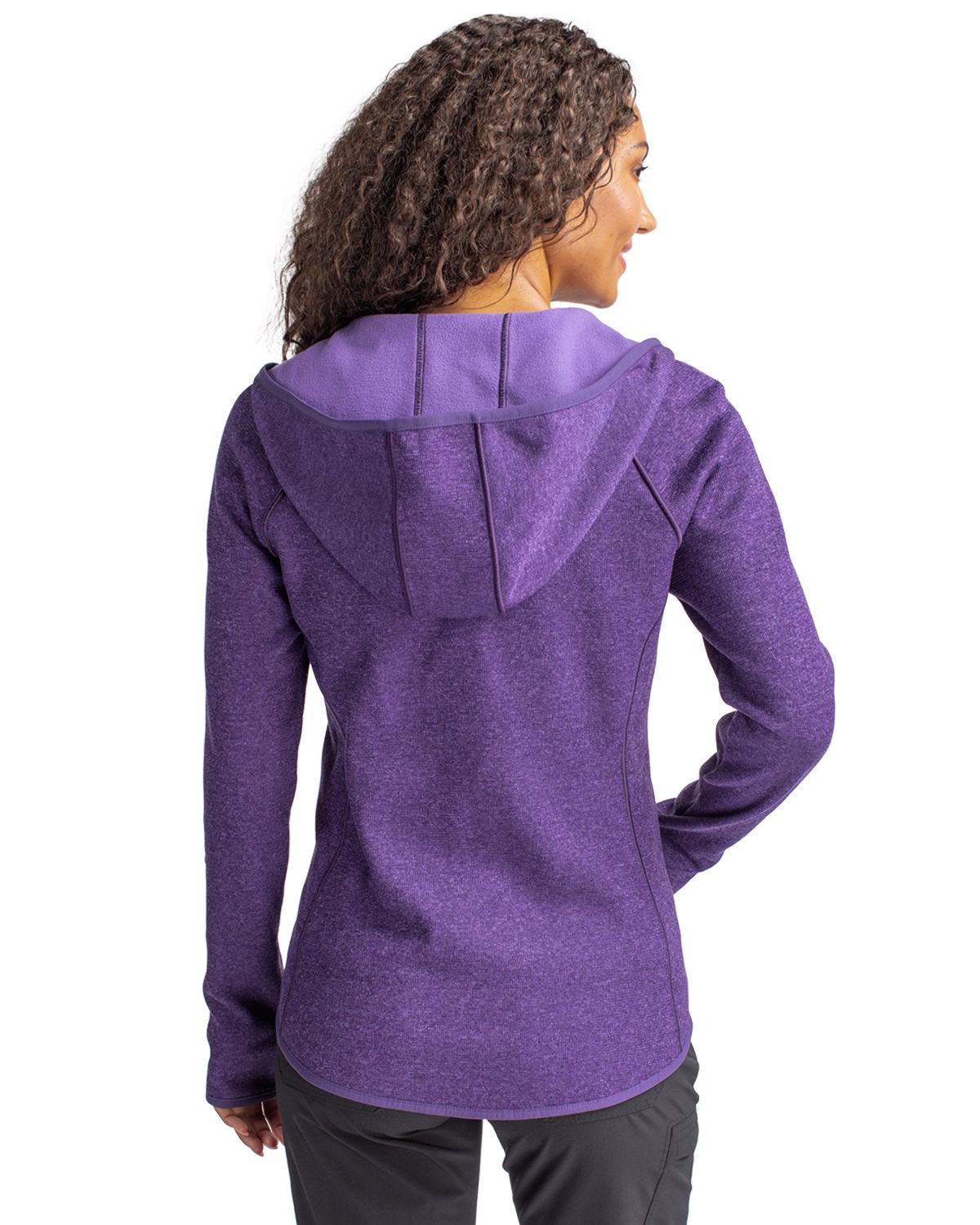 Cutter & Buck Mainsail Sweater-Knit Womens Full Zip Hooded Jacket 66