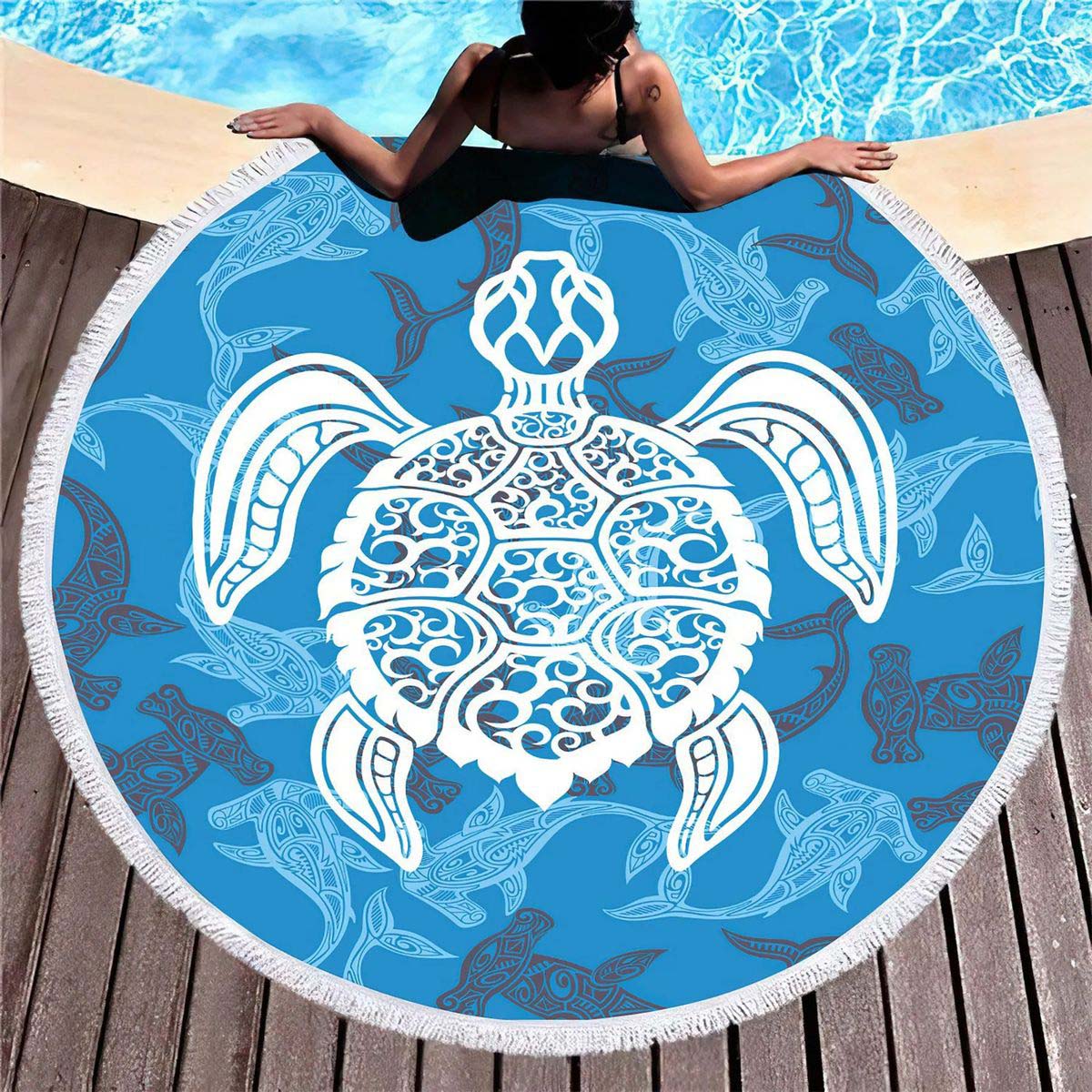 Soft Round Beach Towel with Quick Dry Microfiber 6