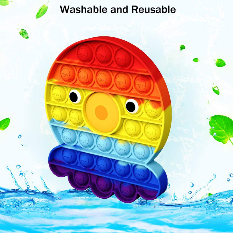 Rainbow Octopus Push it Sensory Fidget Stress Reliever Toys 5