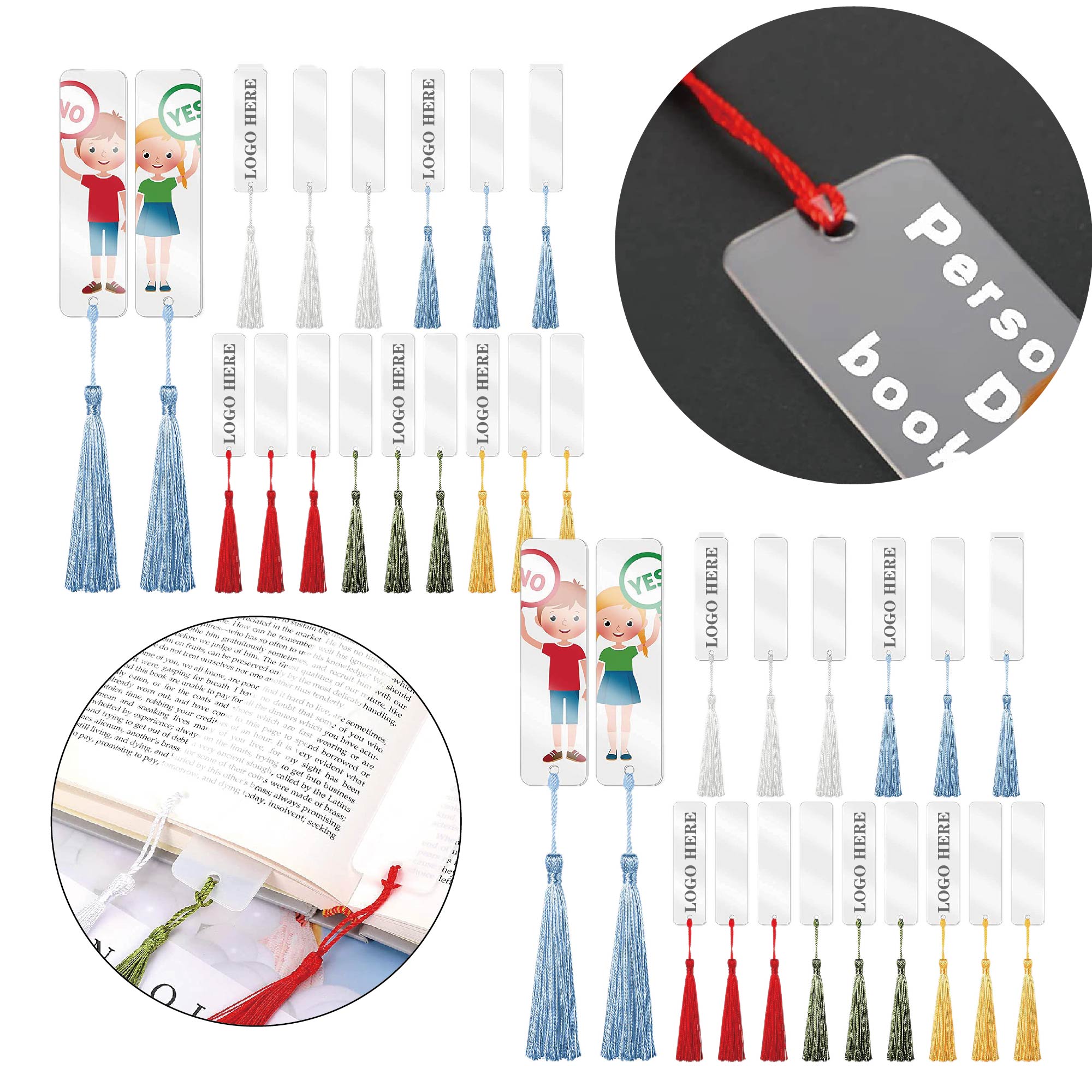 DIY Acrylic Bookmark with Tassel Blank 15pcs 1