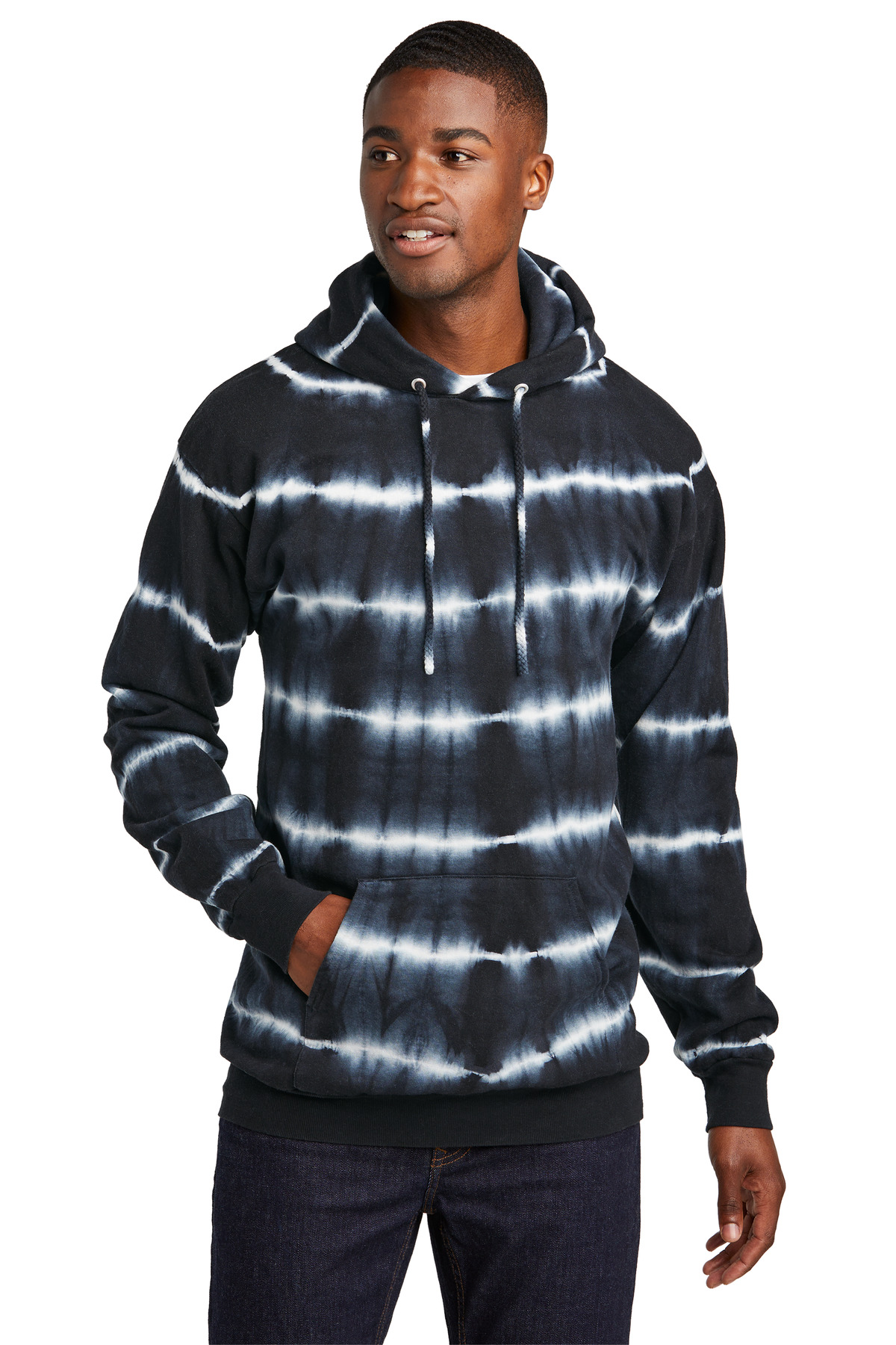 Allover Stripe Tie-Dye Fleece